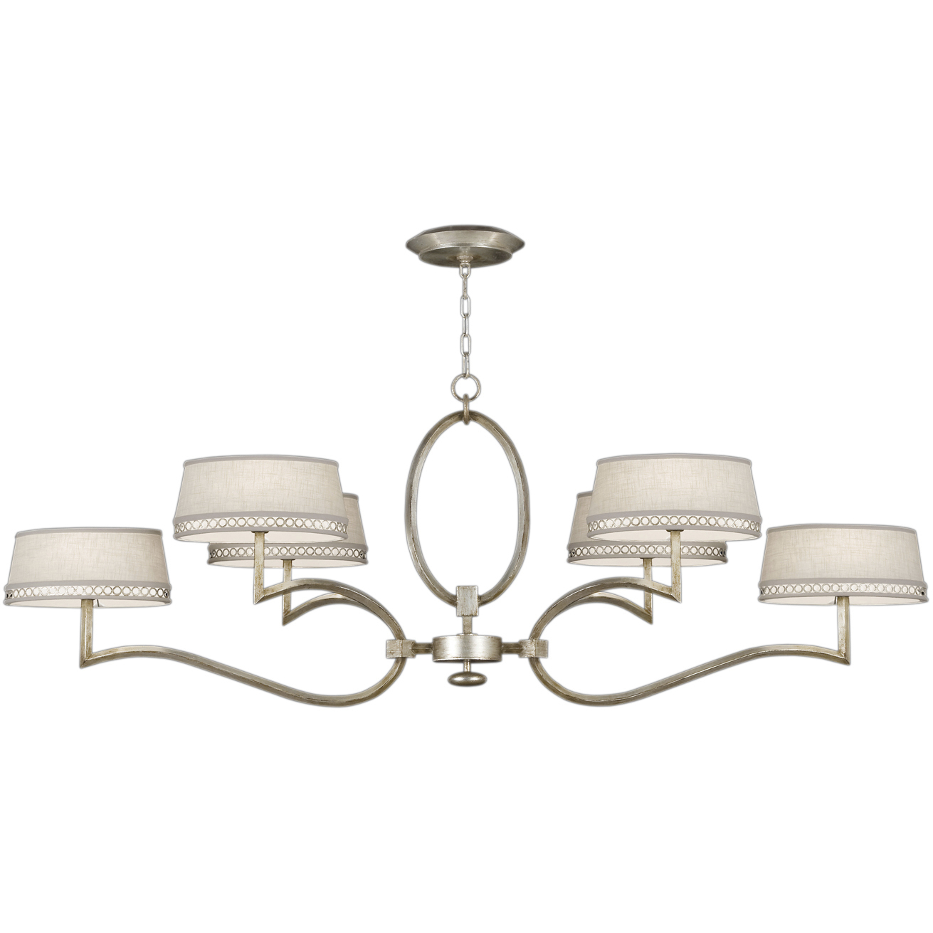 Allegretto 6 Light 63 inch Silver Chandelier Ceiling Light