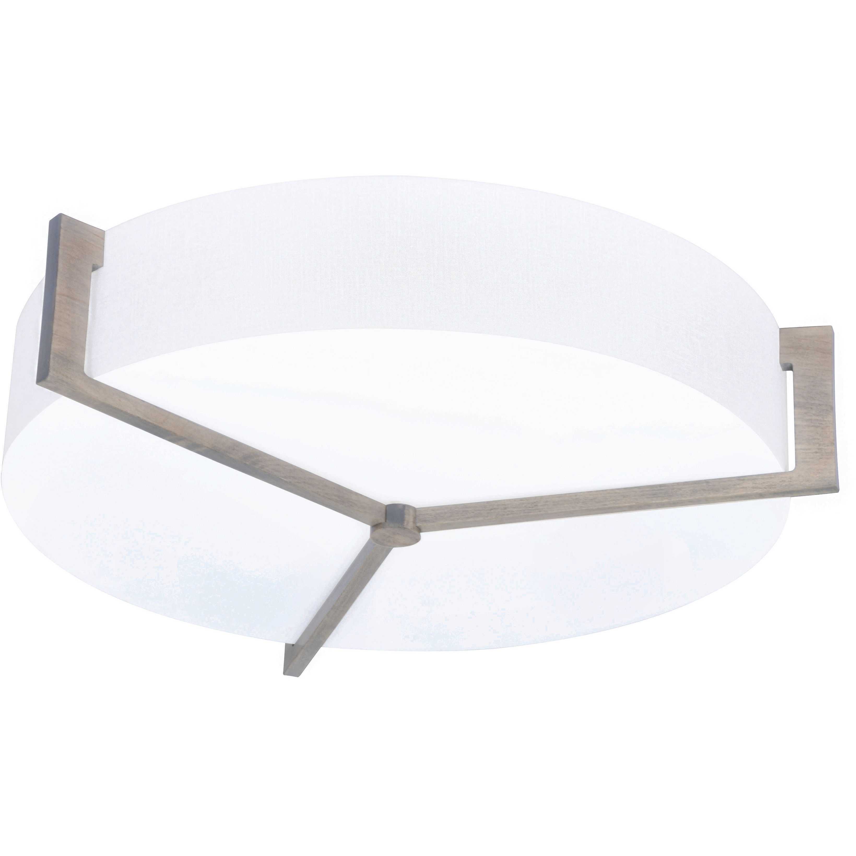 Apex 1 Light 17 inch Weathered Grey Flush Mount Ceiling Light in Linen White