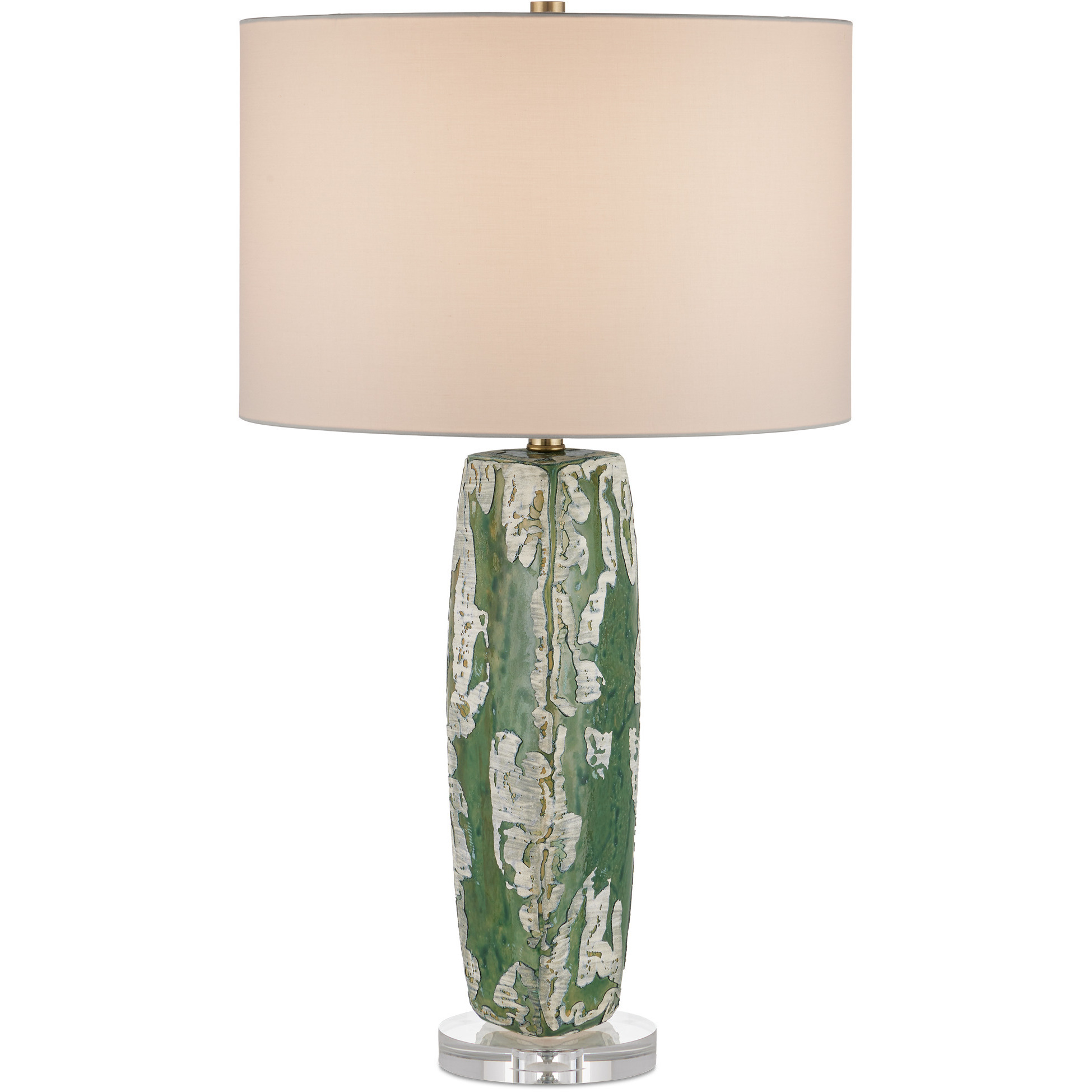 Zowan 29.25 inch 150 watt Green and Cream and Clear Table Lamp Portable Light