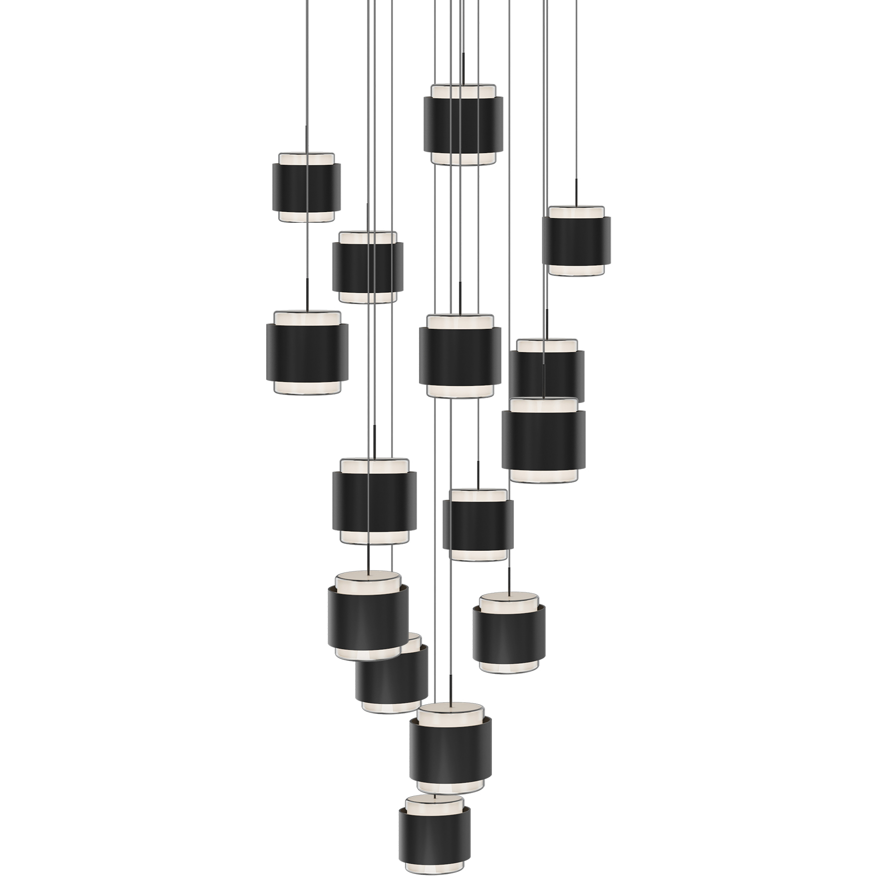 Banded LED 23 inch Black Chandelier Ceiling Light, dweLED