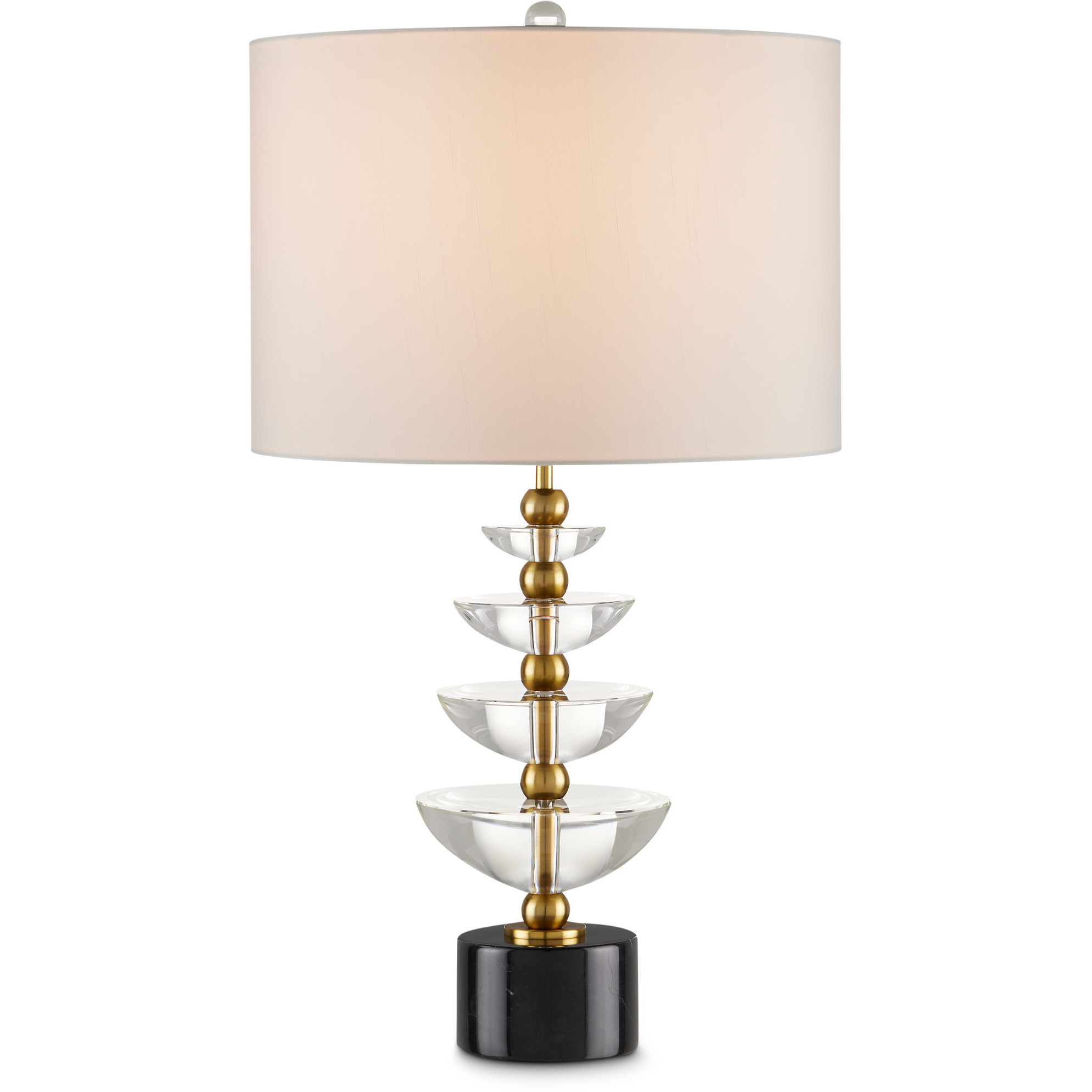 Waterfall 27.5 inch 150 watt Clear and Natural and Brass Table Lamp Portable Light