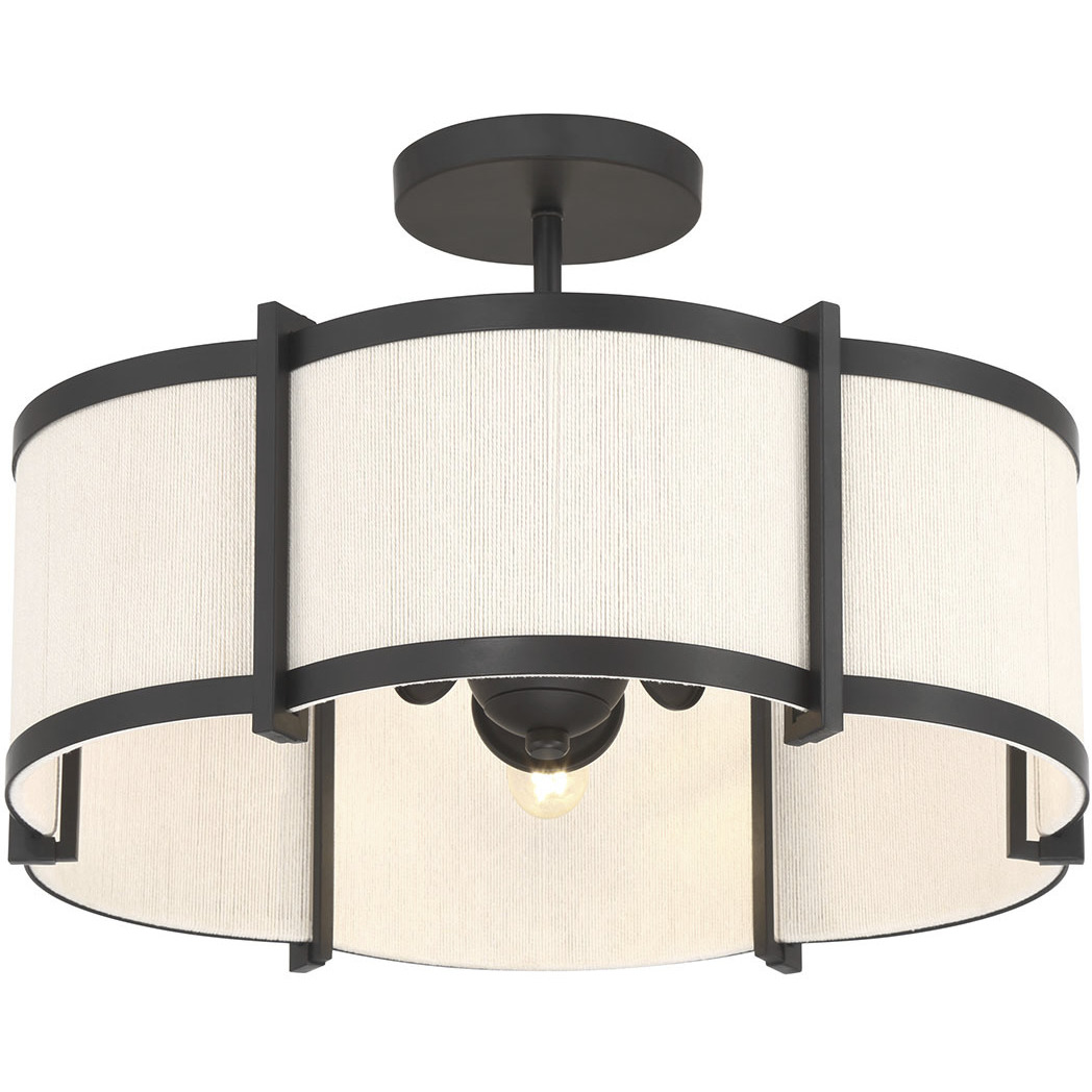 Marlbeck 3 Light 18 inch Matte Black Semi-Flush Mount Ceiling Light