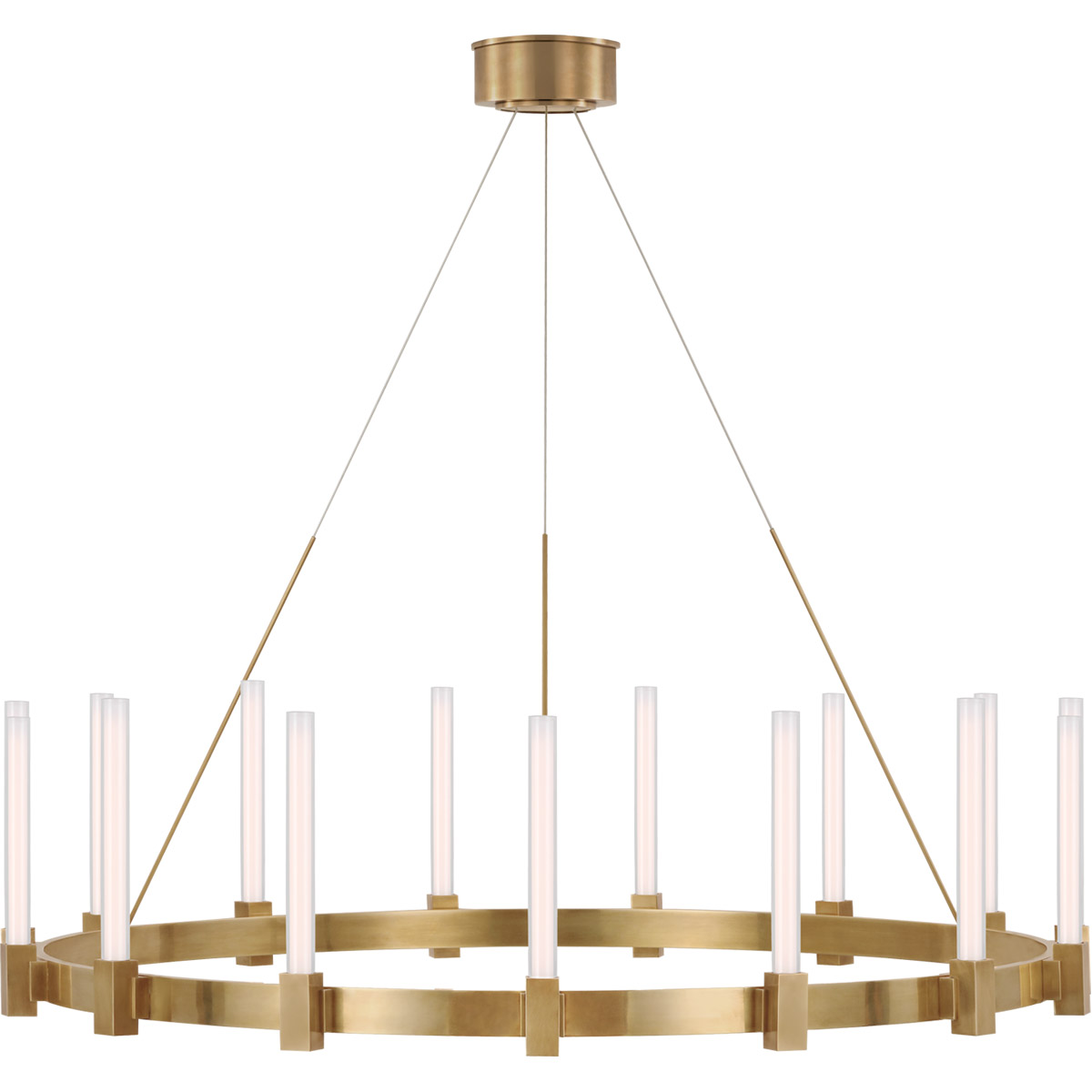 Ian K. Fowler Mafra LED 42 inch Hand-Rubbed Antique Brass Chandelier Ceiling Light, XL
