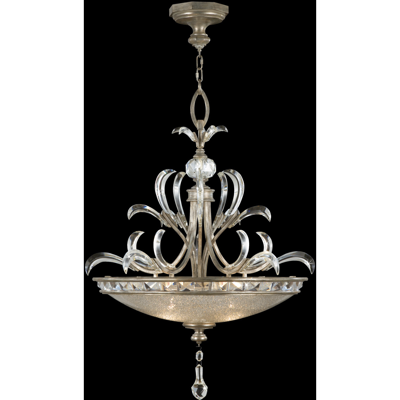 Beveled Arcs 3 Light 32 inch Silver Pendant Ceiling Light