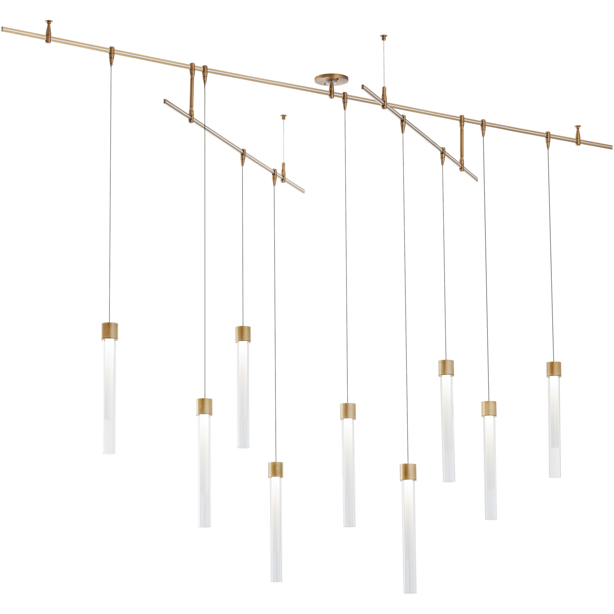 Sean Lavin Mini Linger LED Natural Brass Chandelier Ceiling Light, Integrated LED