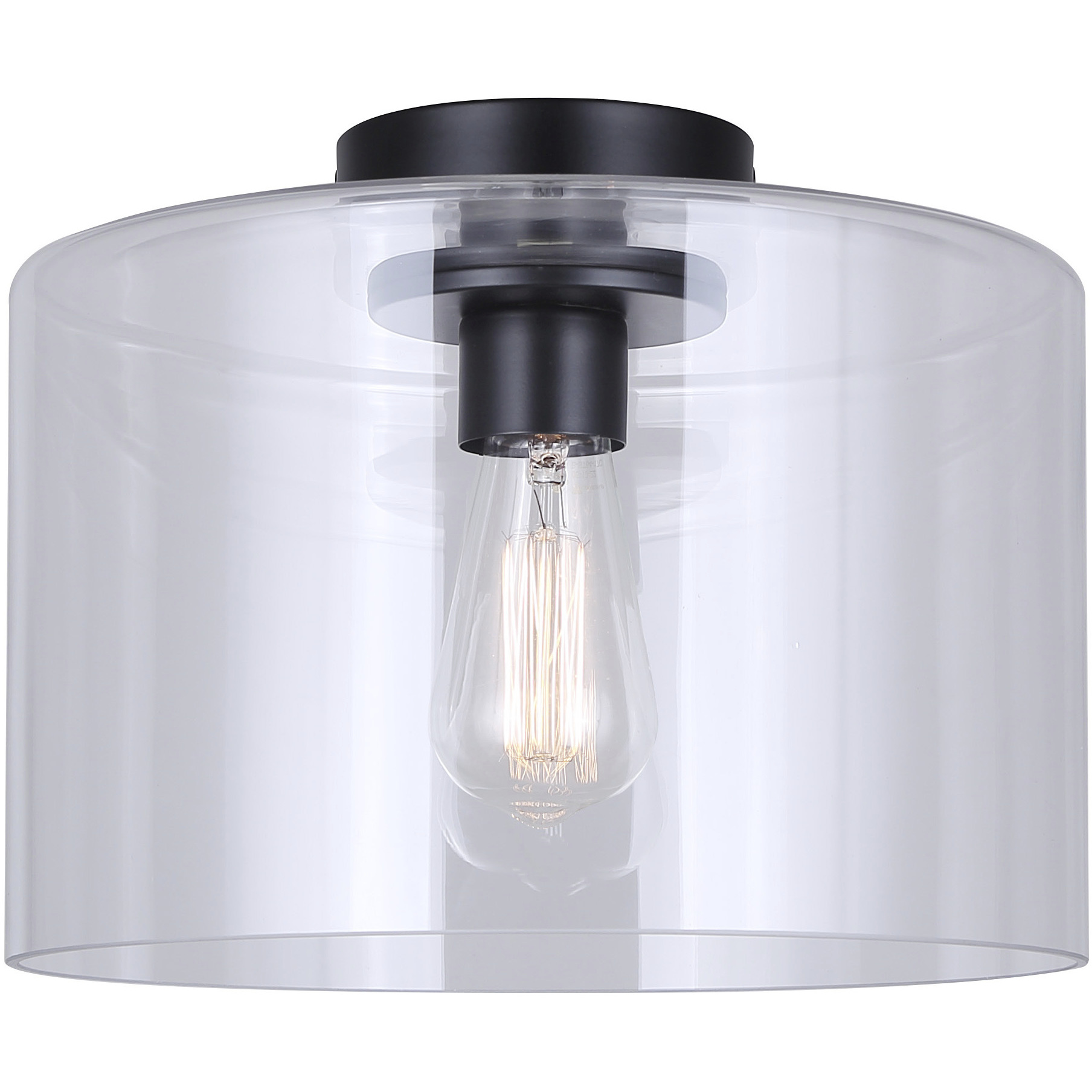 Sklo 1 Light 12 inch Matte Black Flush Mount Ceiling Light