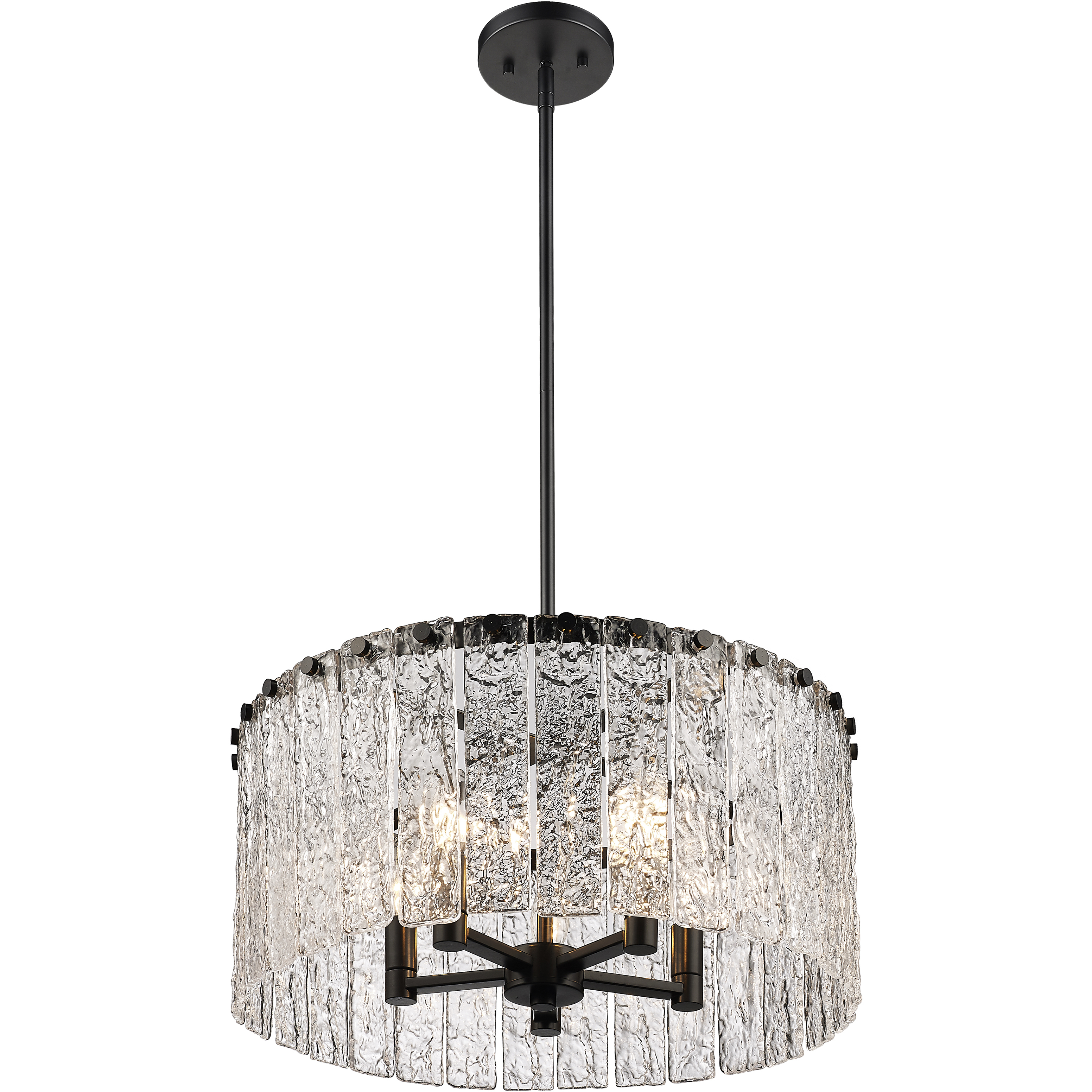 Glacier 5 Light 19 inch Matte Black Pendant Ceiling Light