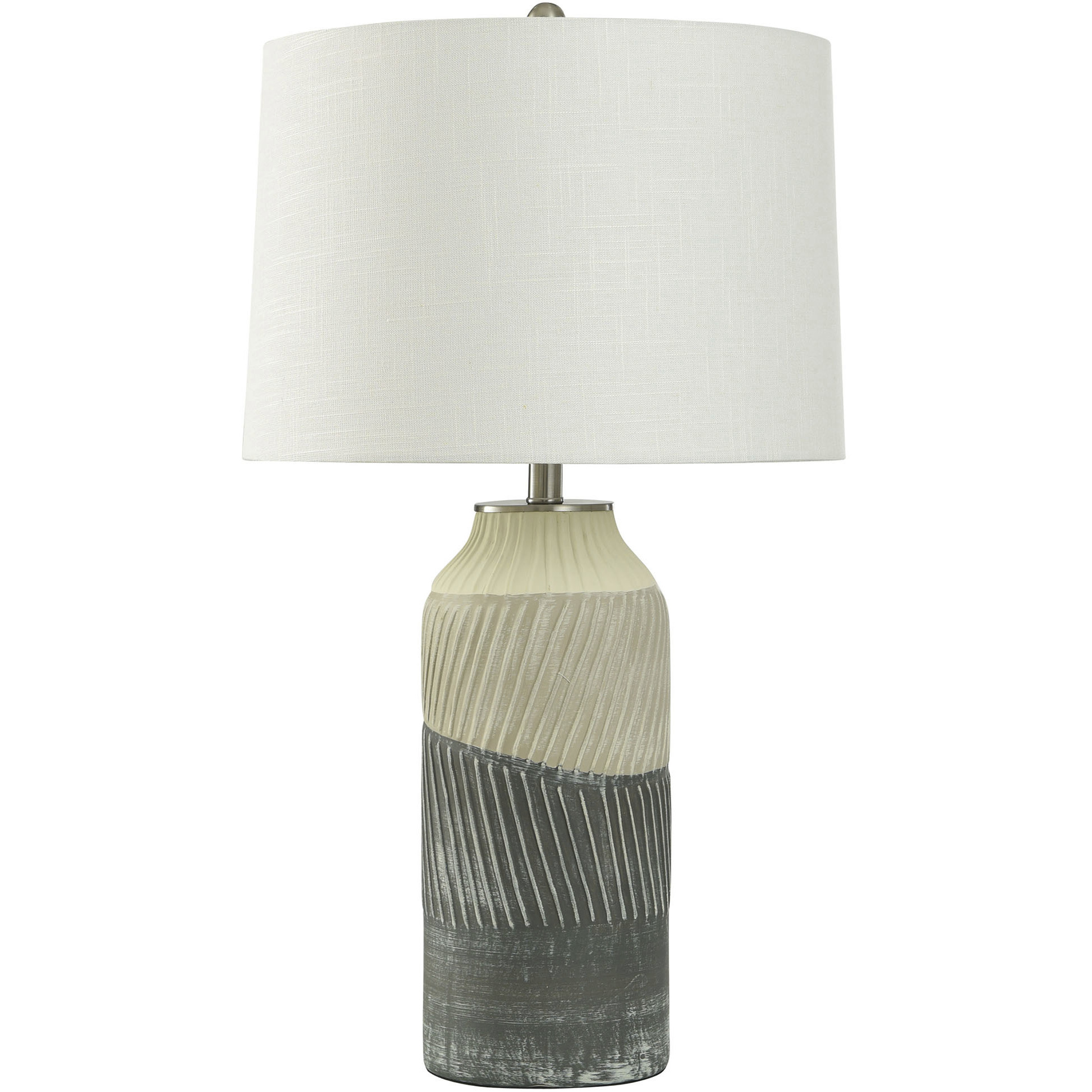 Cameron 30.5 inch 100.00 watt Charcoal Grey and Crem Table Lamp Portable Light