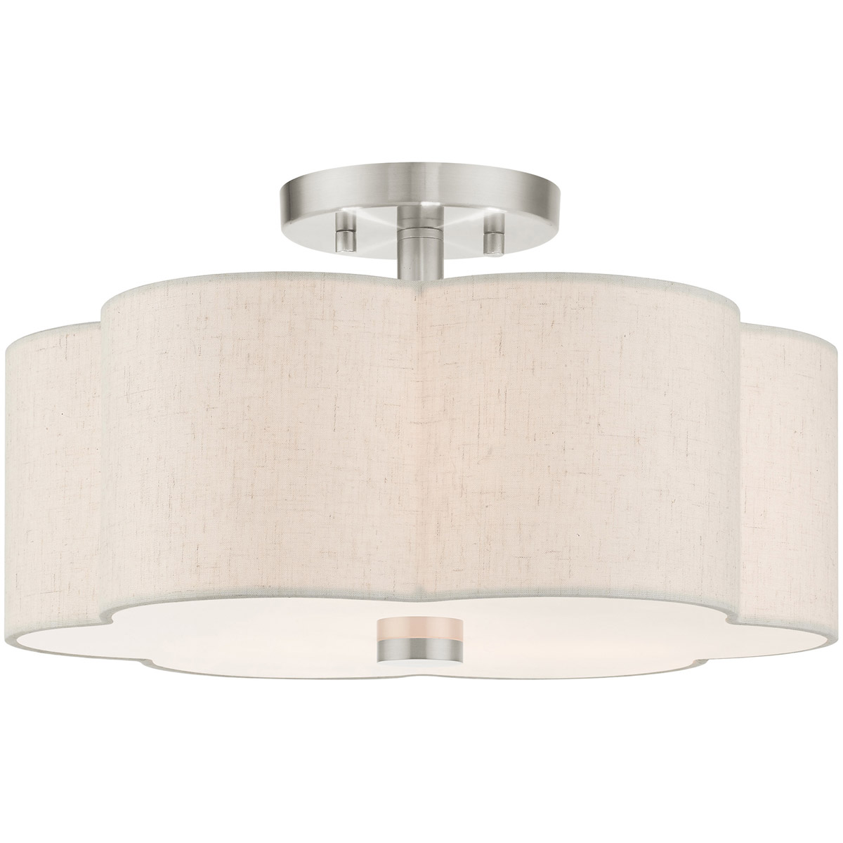 Solstice 3 Light 15 inch Brushed Nickel Semi Flush Ceiling Light