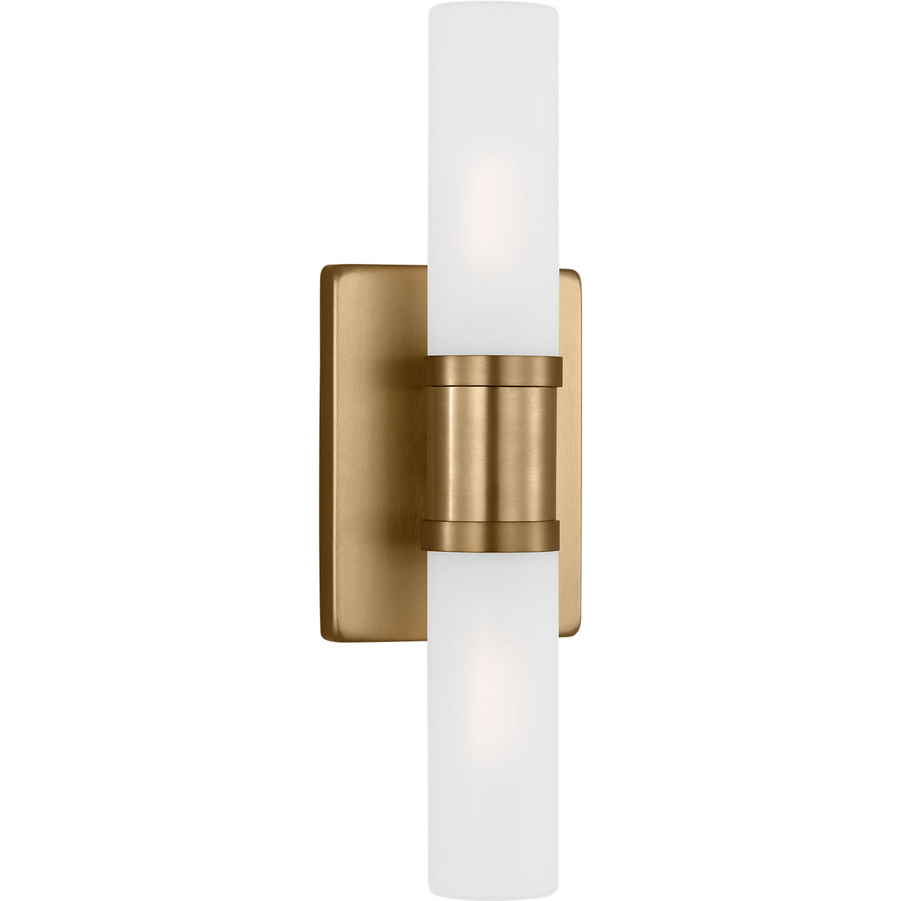 Keaton 2 Light 5 inch Satin Brass Bath Vanity Wall Light in Satin Etched Glass