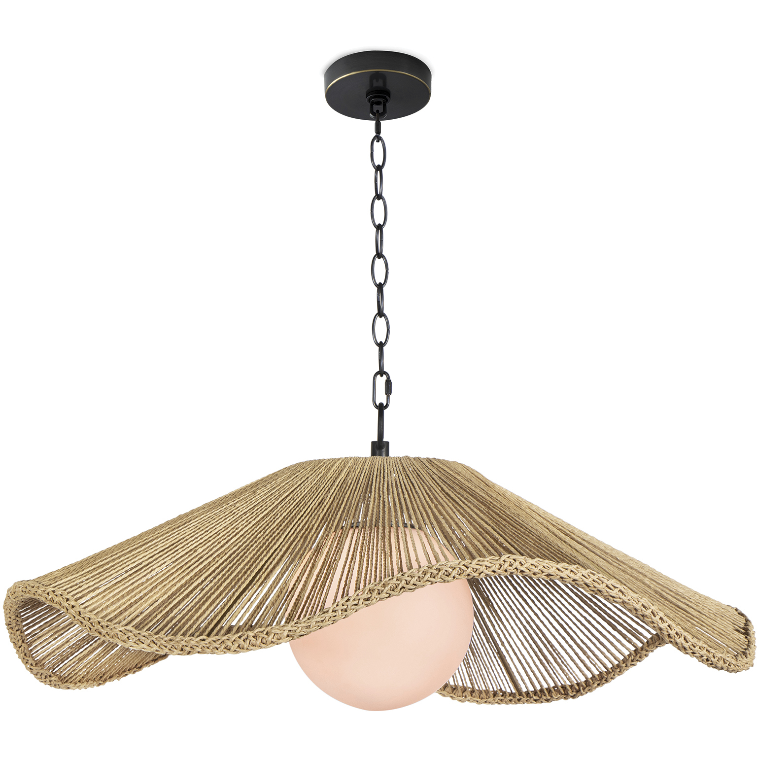 Provence Cafe 1 Light 31 inch Natural Pendant Ceiling Light, Large