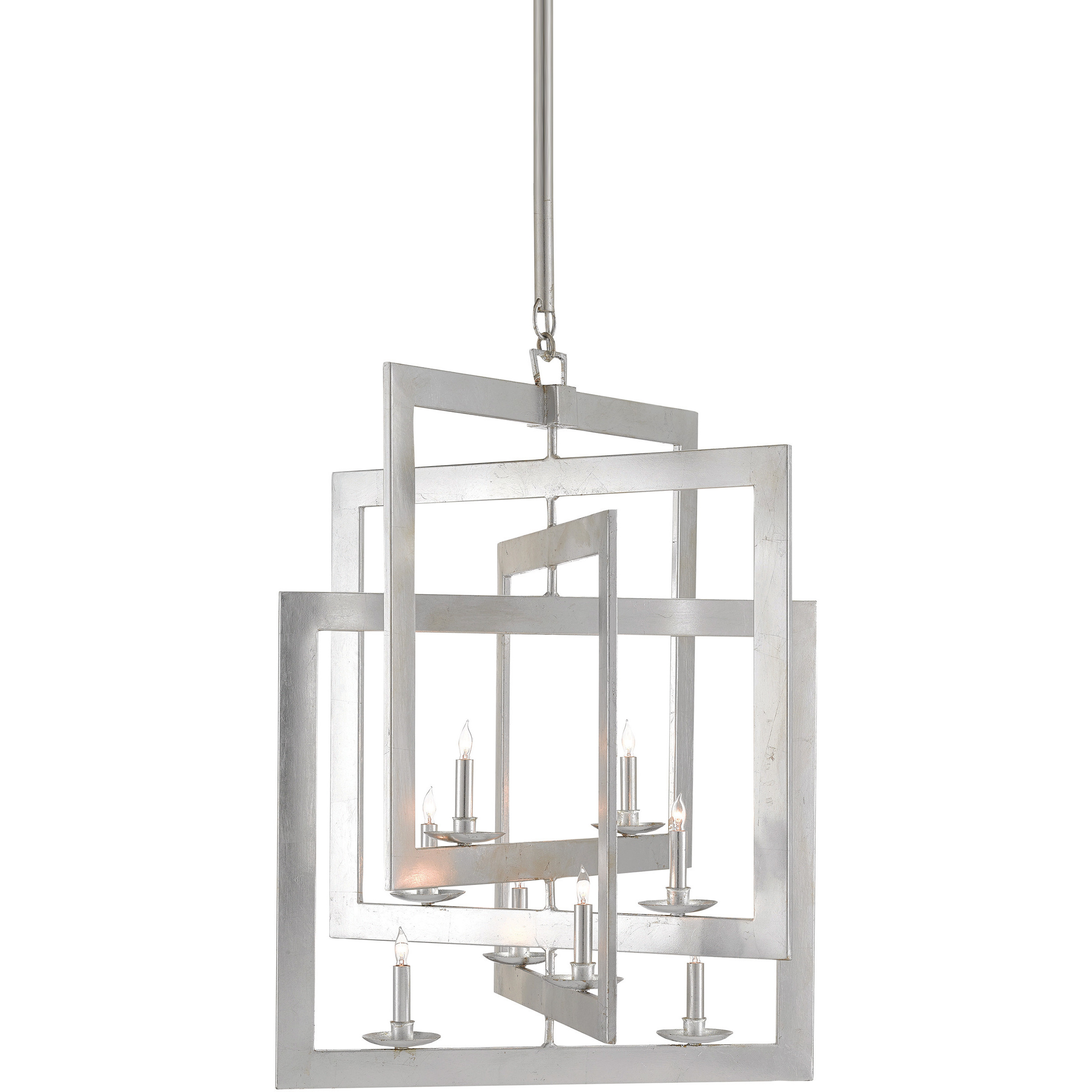 Middleton 8 Light 28 inch Contemporary Silver Leaf Chandelier Ceiling Light, Large