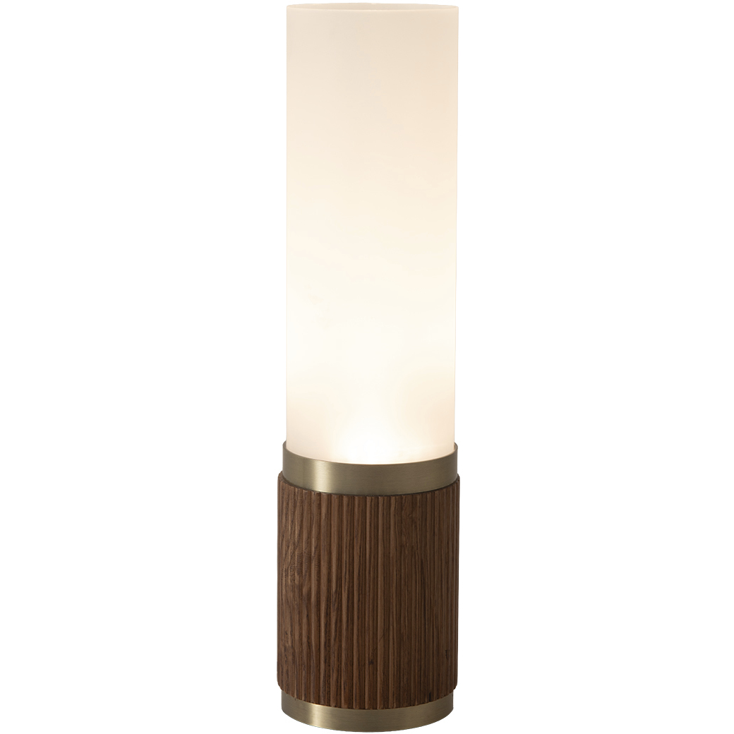 Tambo 18 inch 10.00 watt Walnut and Weathered Brass Table Lamp Portable Light