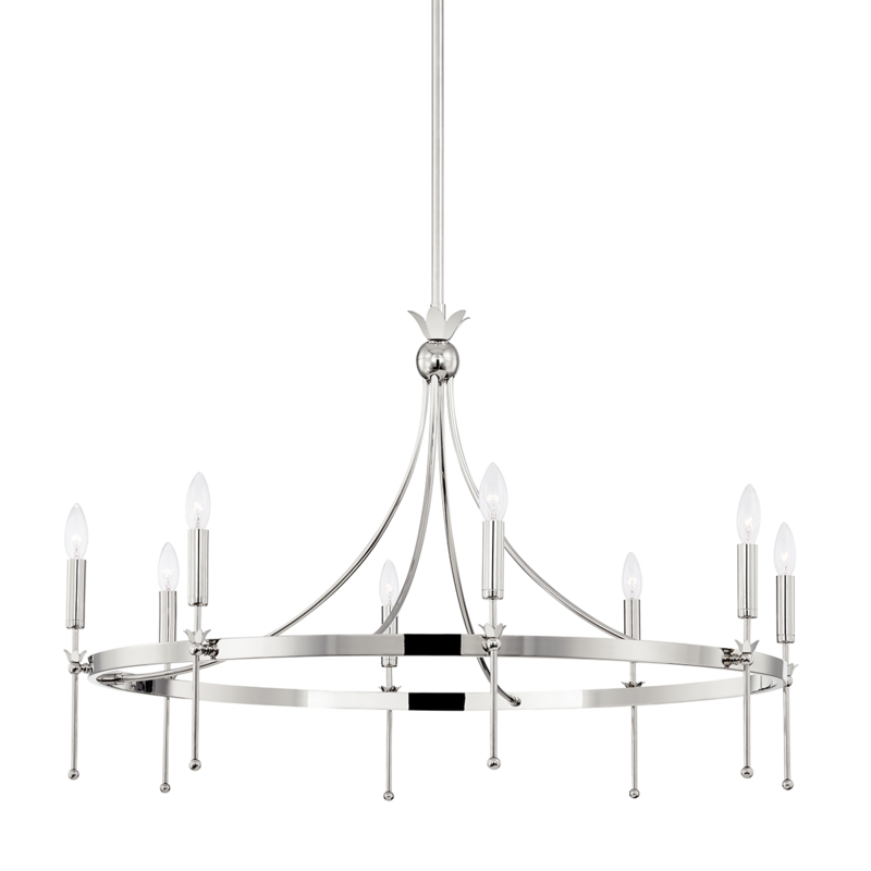 Gates 8 Light 38.5 inch Polished Nickel Chandelier Ceiling Light