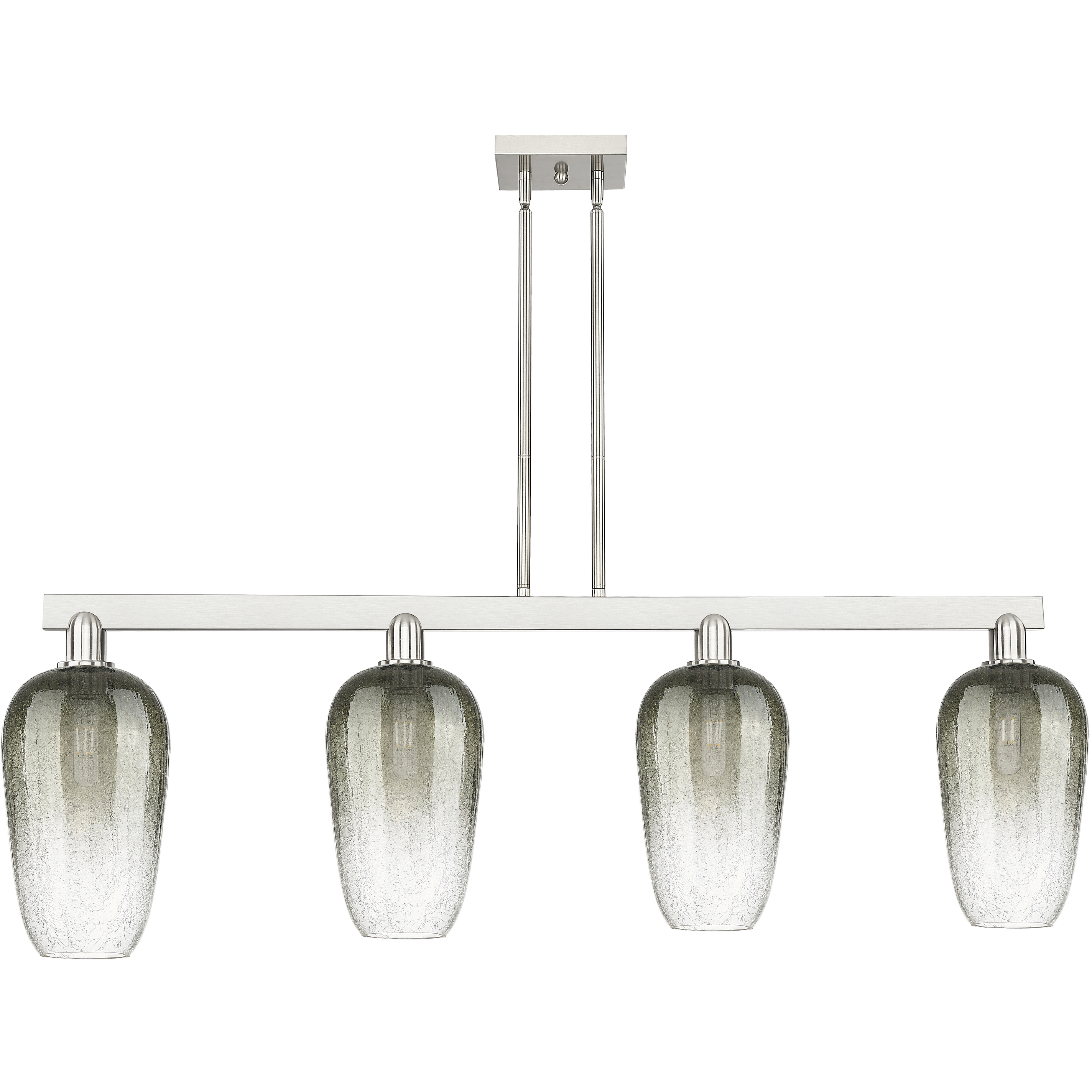 Brookhaven Flute Island Light Ceiling Light in Brushed Satin Nickel, Slate Glass