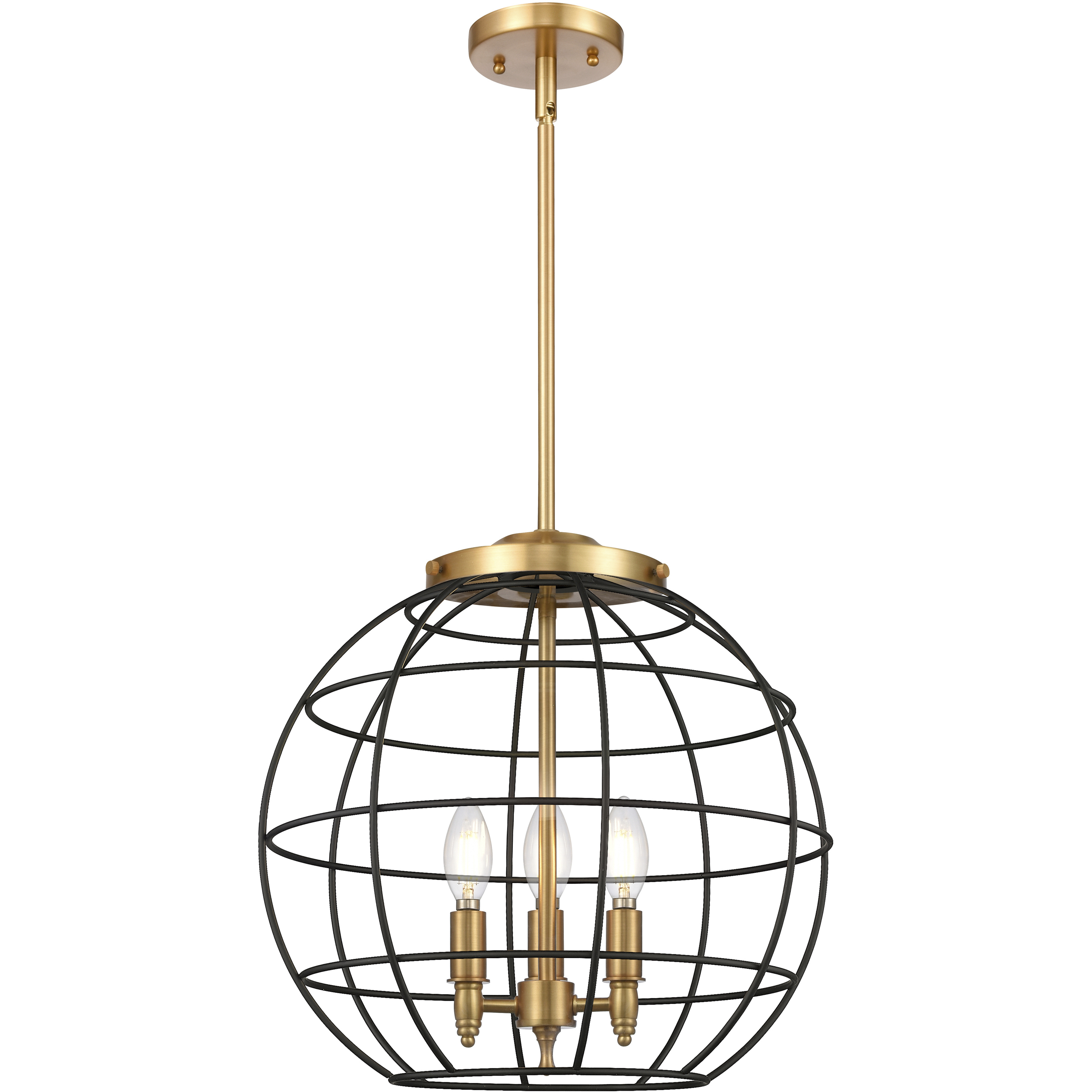 Lake Placid 3 Light 16 inch Satin Gold Pendant Ceiling Light