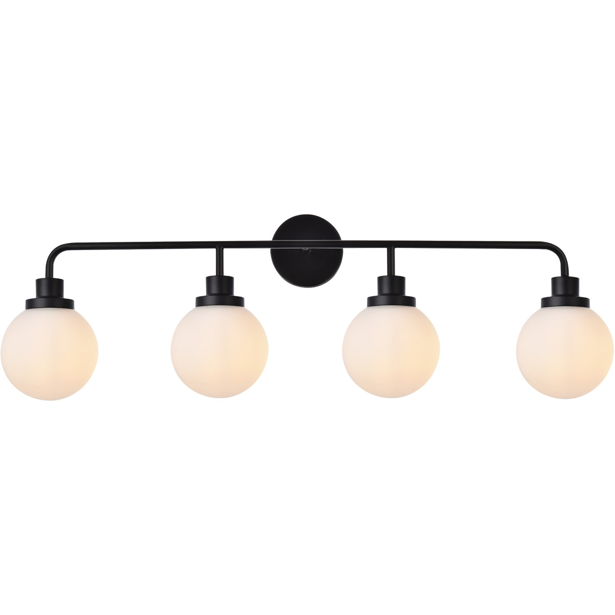 Hanson 4 Light 37.5 inch Black Bath Sconce Wall Light