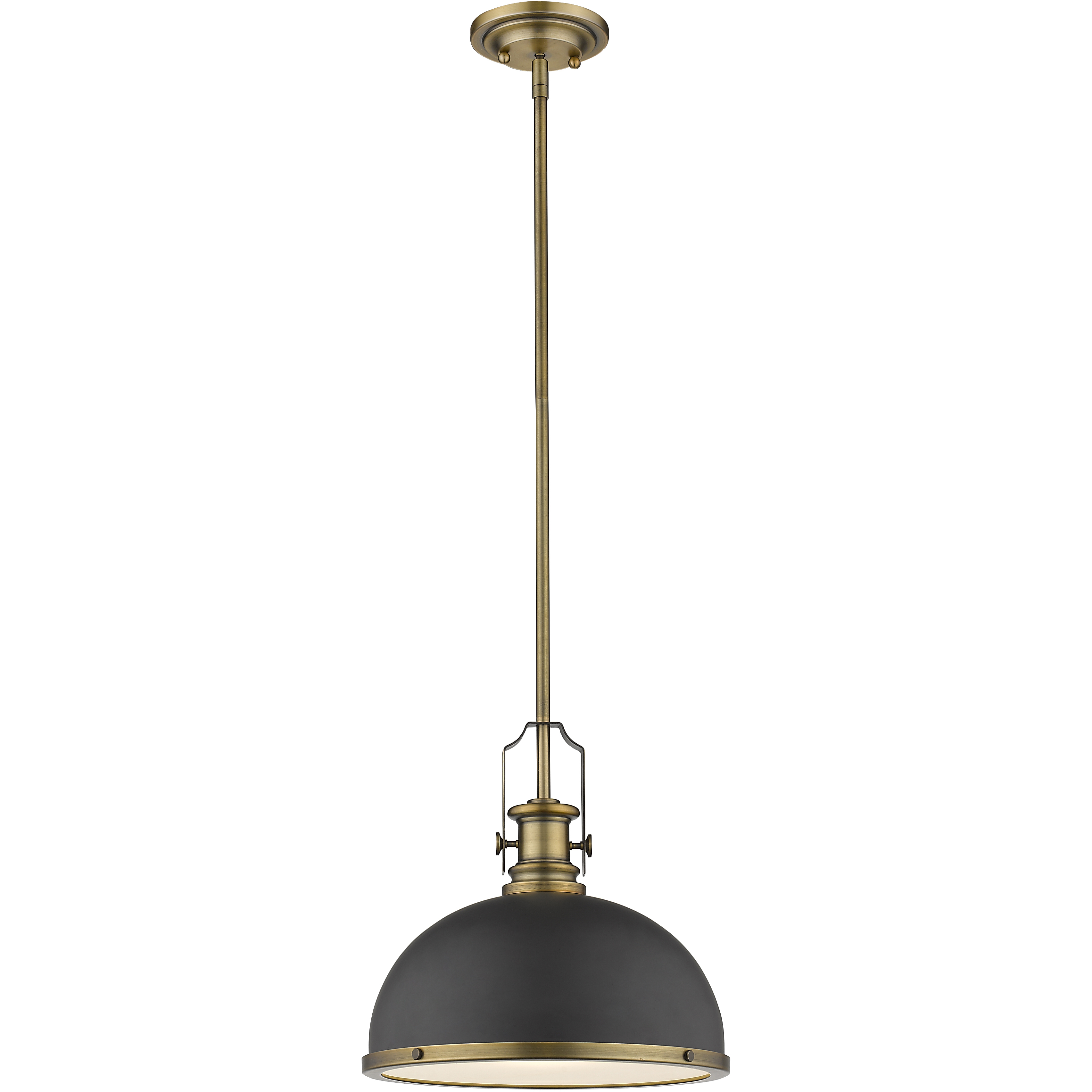Melange 1 Light 13.25 inch Bronze and Heritage Brass Pendant Ceiling Light in Bronze Metal and Glass