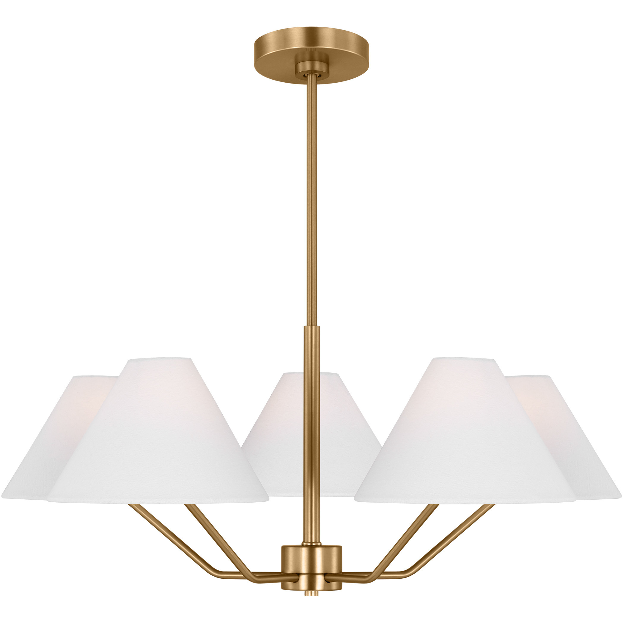 Drew & Jonathan Burke 5 Light 30 inch Satin Brass Chandelier Ceiling Light