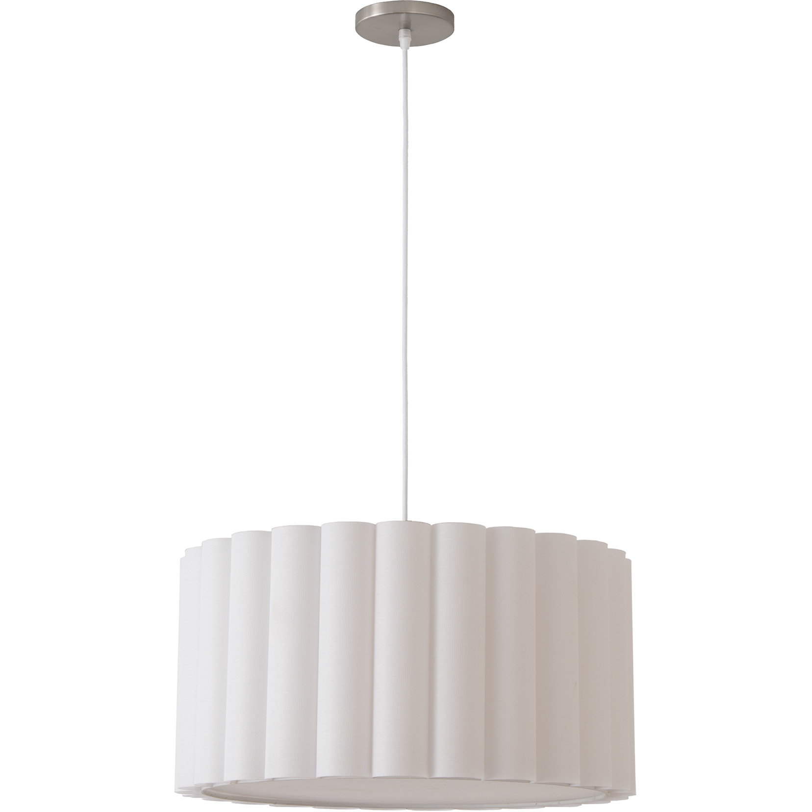 Scallop 1 Light 15 inch Satin Nickel Pendant Ceiling Light