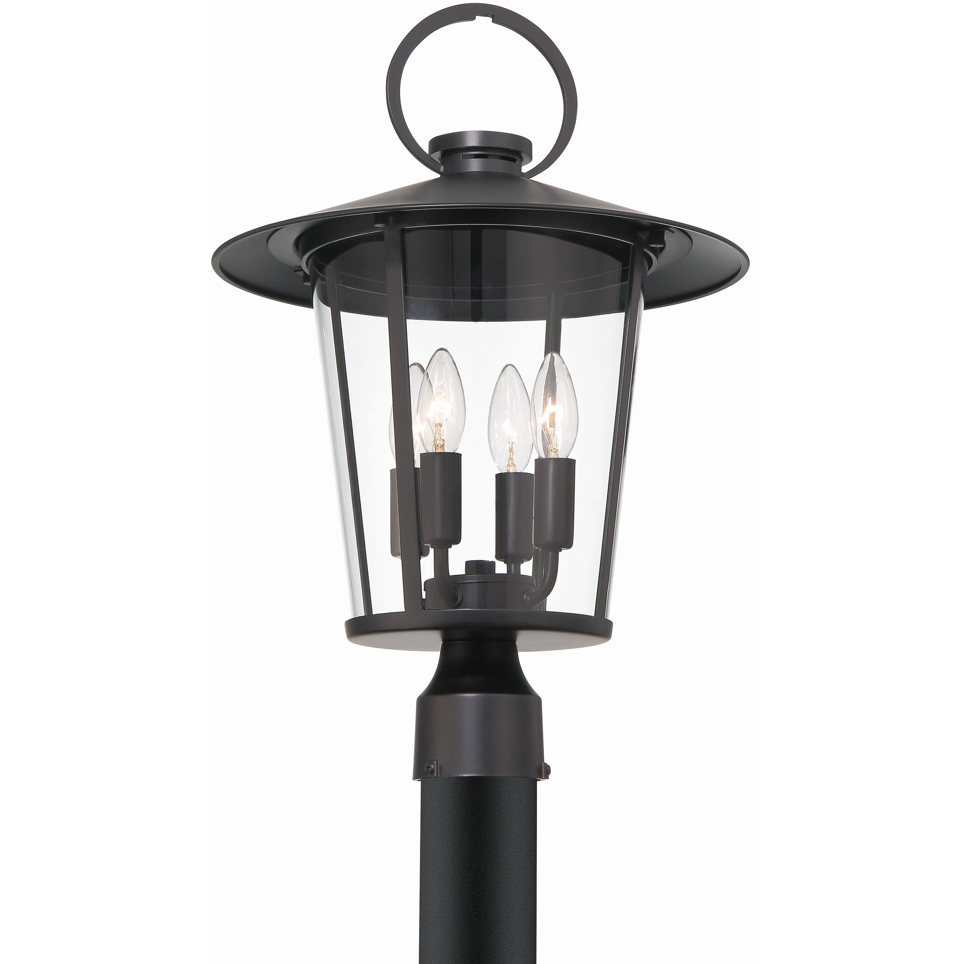Andover 4 Light 20.5 inch Matte Black Outdoor Post in Clear
