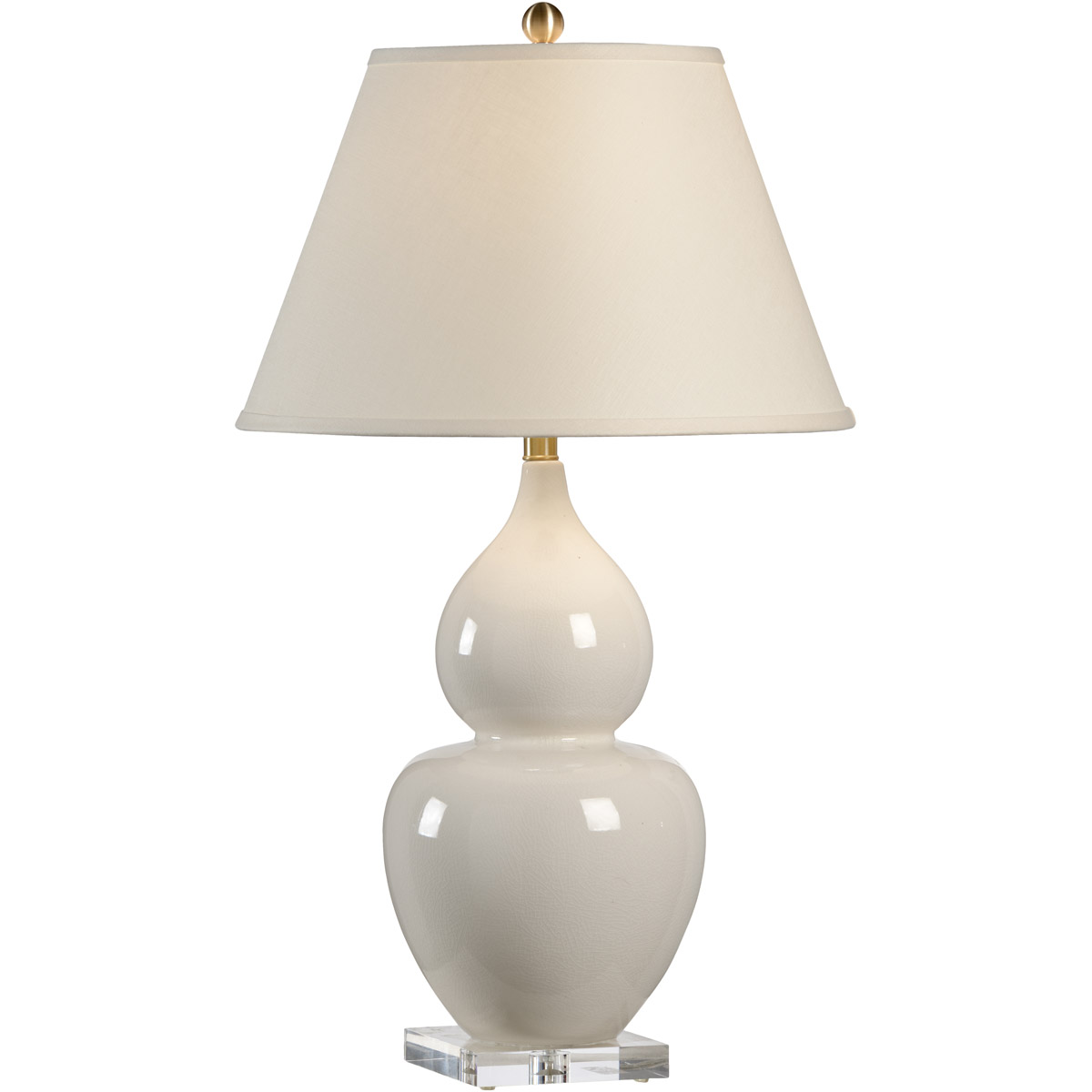 Chelsea House 32 inch 100.00 watt Cream Crackle Glaze/Clear Table Lamp Portable Light