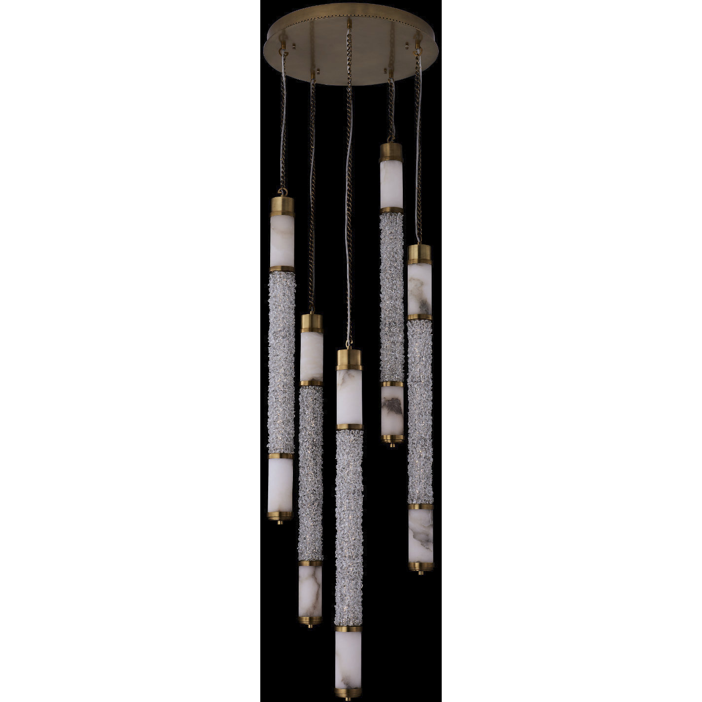 Tubo 24 inch True Brass Foyer Light Ceiling Light