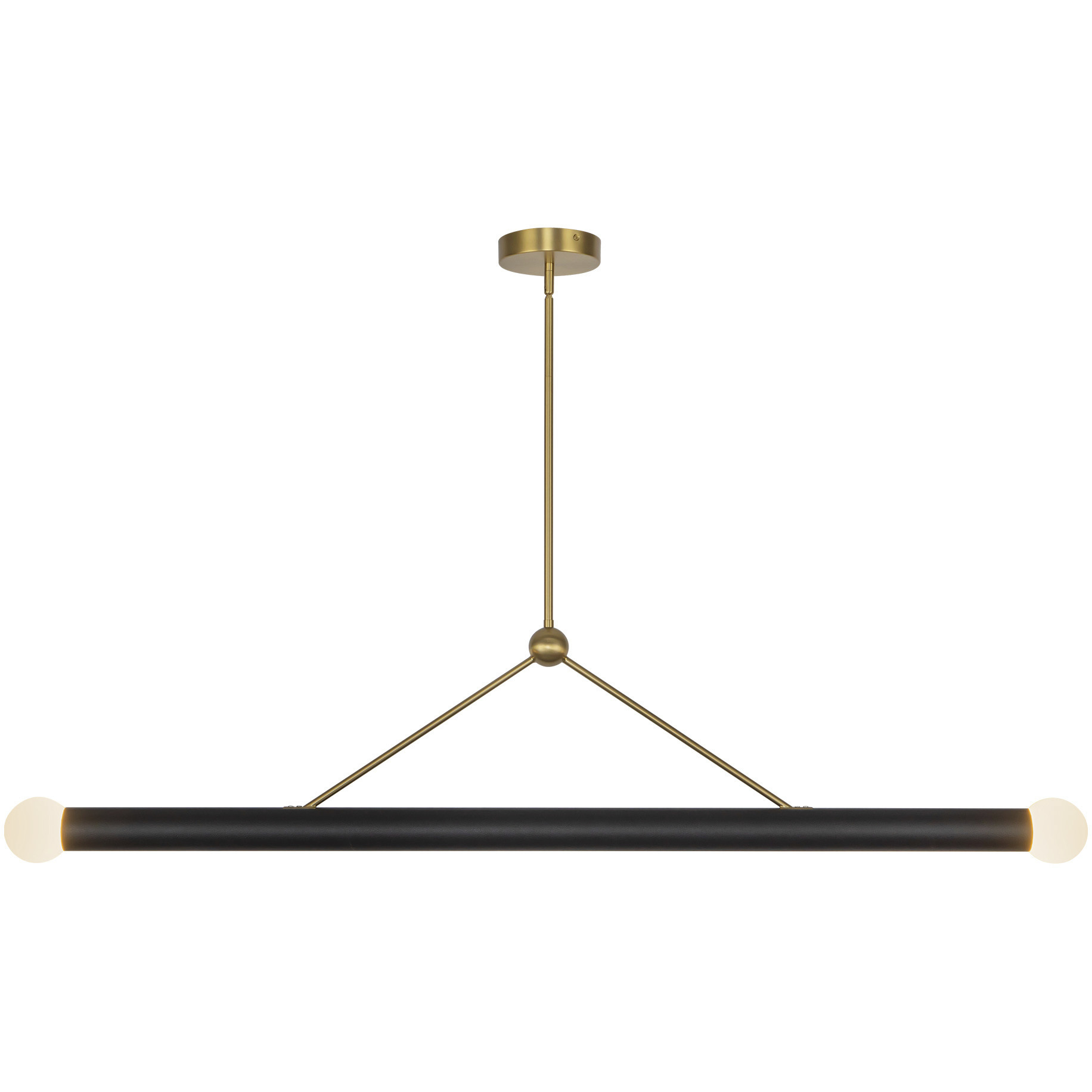 Calla 52 inch Brushed Gold Linear Pendant Ceiling Light in Matte Opal Glass