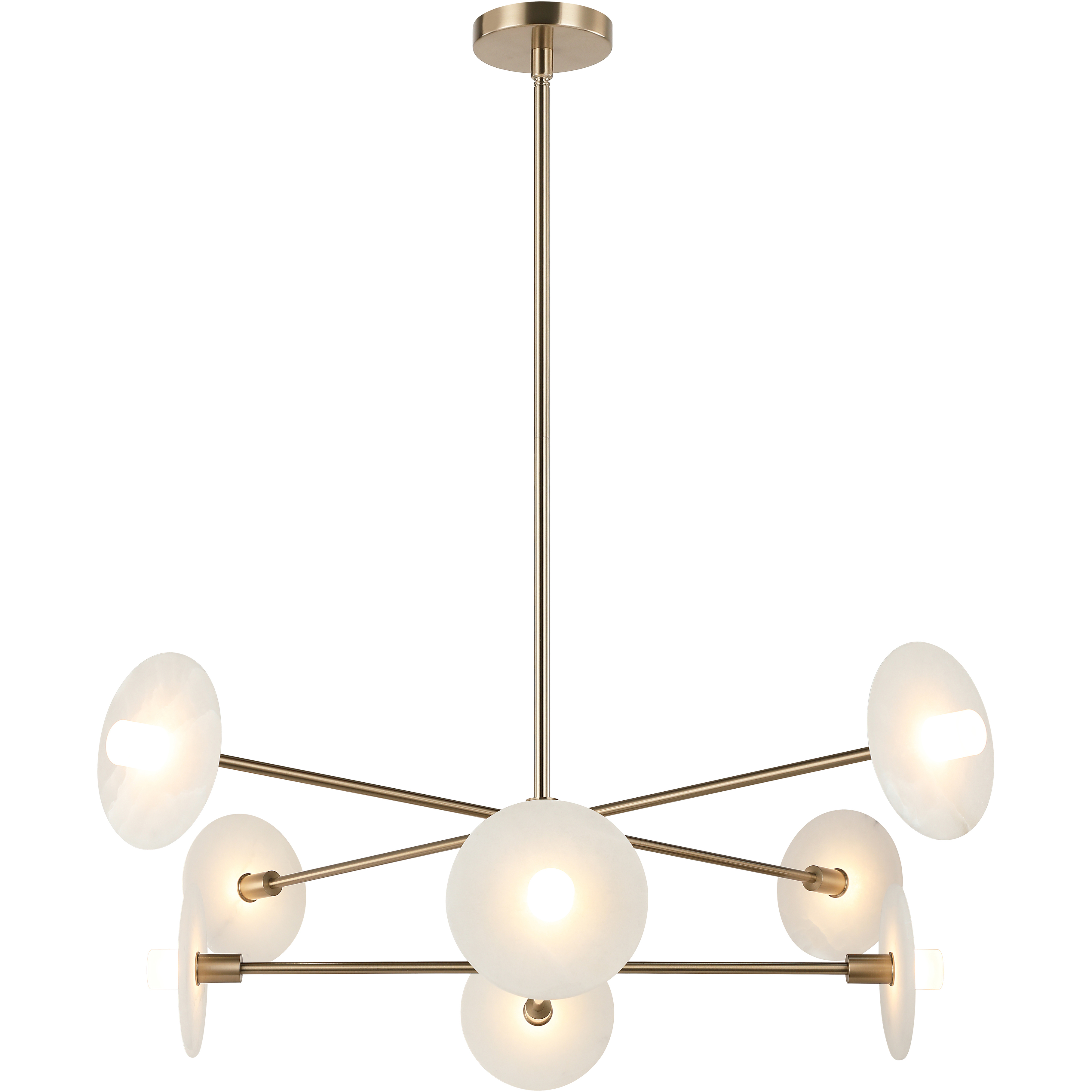 Monument 8 Light 42 inch Champagne Gold Pendant Ceiling Light