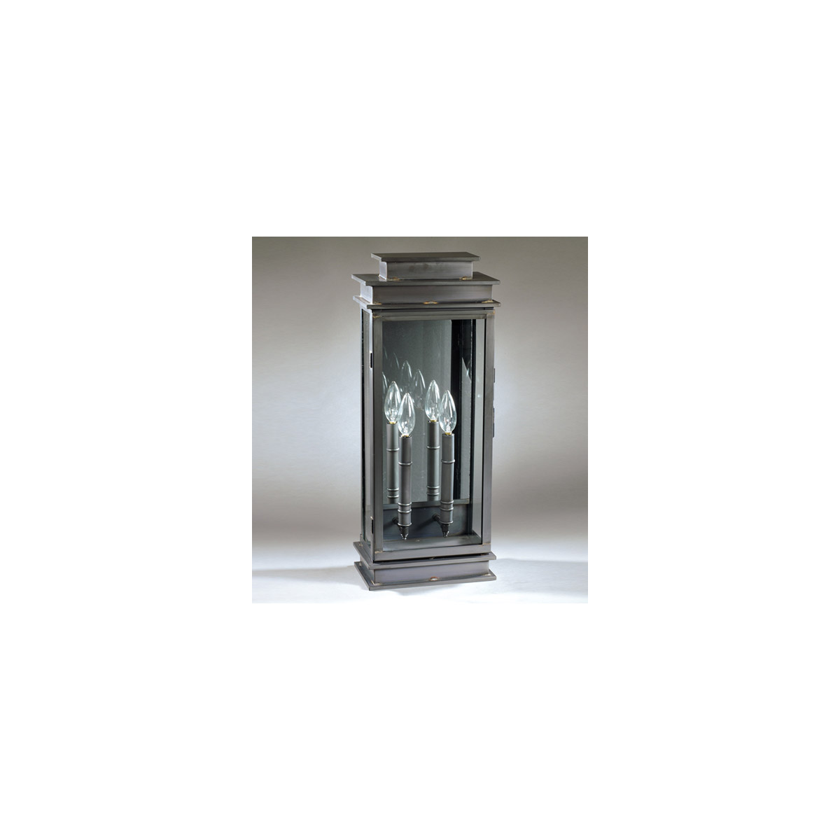 Empire 2 Light 23 inch Dark Brass Outdoor Wall Light in Plain Mirror, Clear Glass