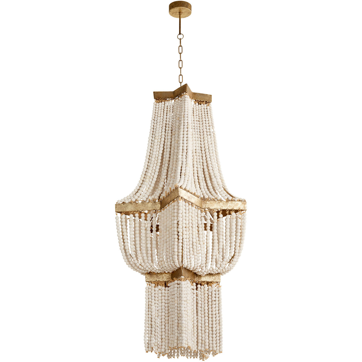 Estrella 3 Light 25 inch Tinted Gold Leaf Pendant Ceiling Light, Large