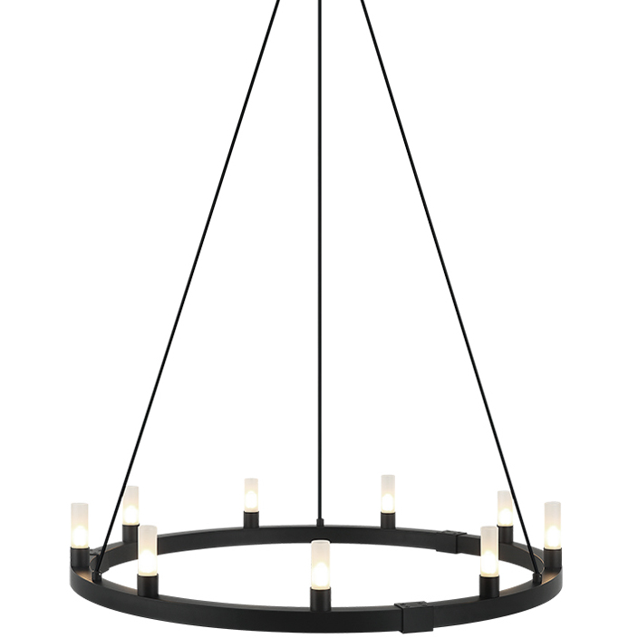 Cascadian 9 Light 30 inch Matte Black Chandelier Ceiling Light