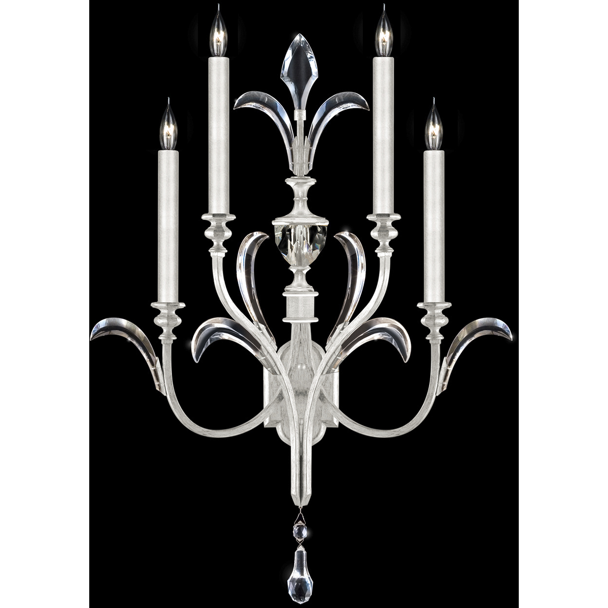 Beveled Arcs 4 Light 26 inch Silver Sconce Wall Light