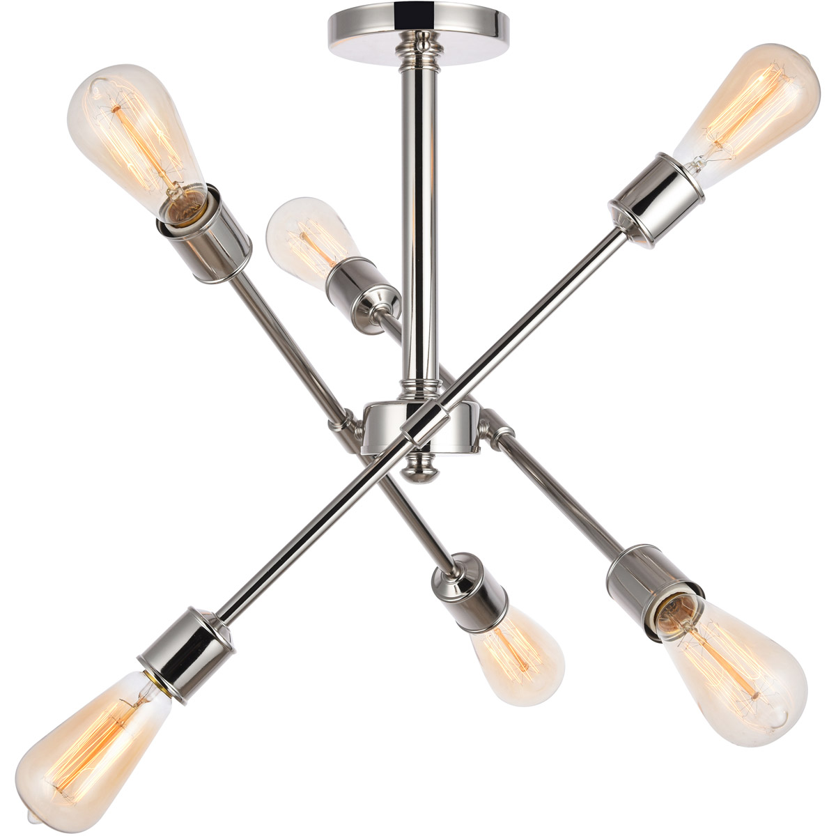 Axel 6 Light 17.1 inch Polished Nickel Flush Mount Ceiling Light