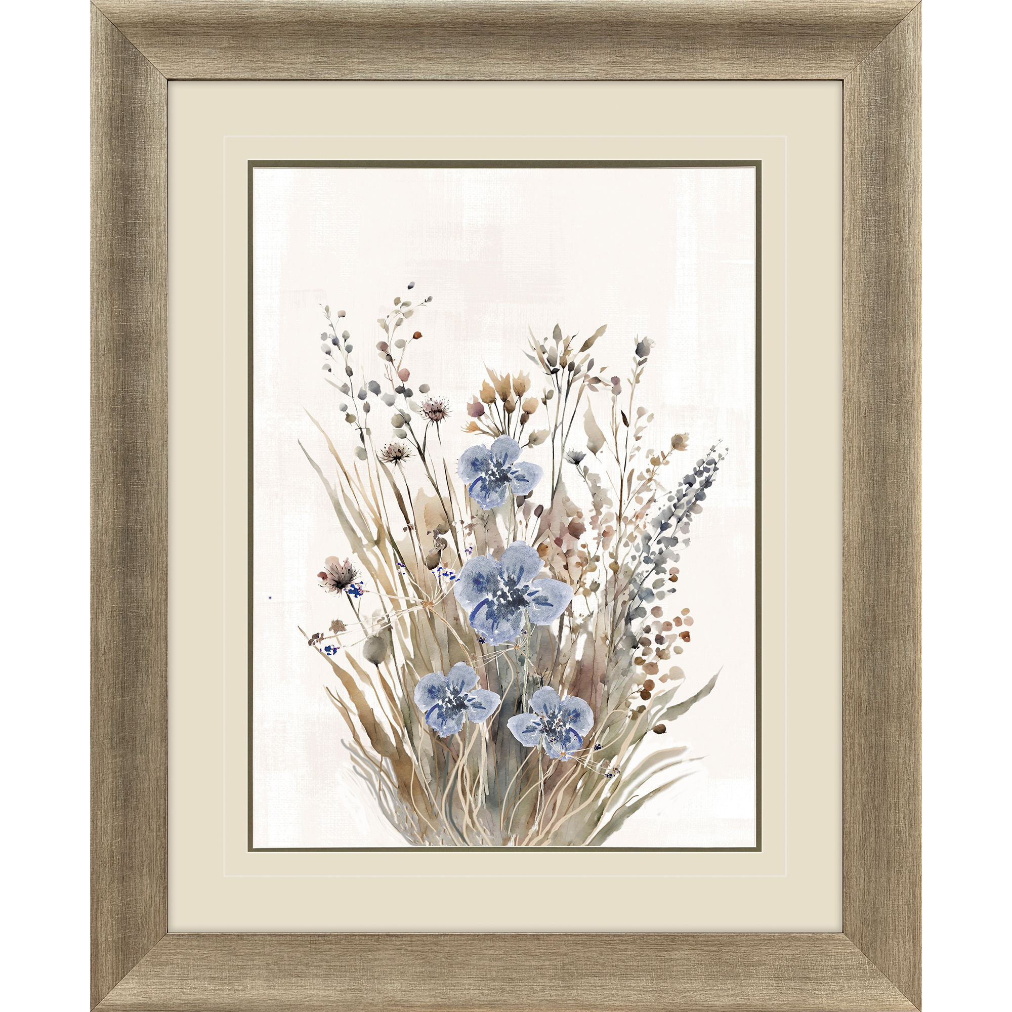 Wild Grasses II Pink and Brown and Gray Framed Art, Propac