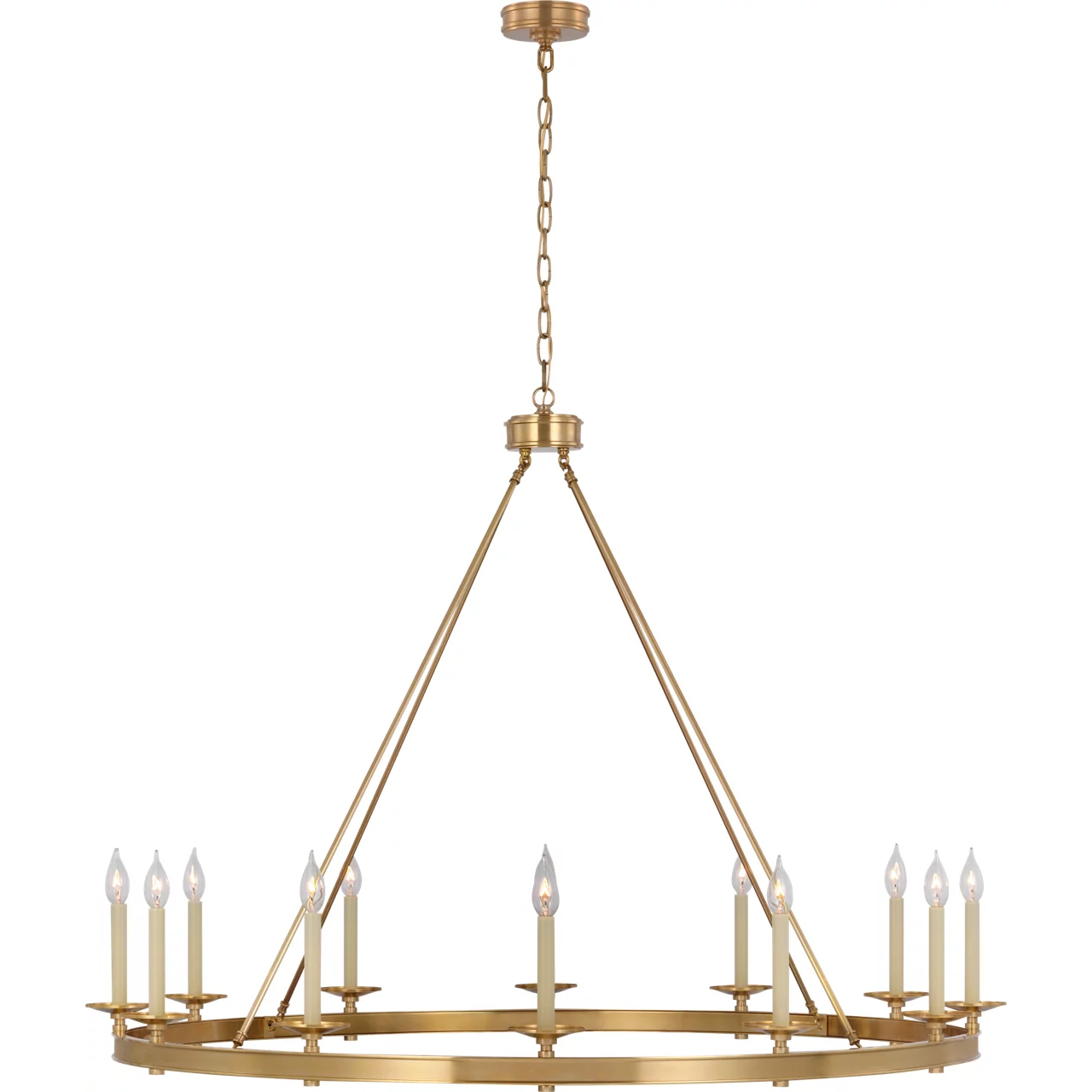Chapman & Myers Launceton LED 53.25 inch Antique-Burnished Brass Ring Chandelier Ceiling Light, Grande