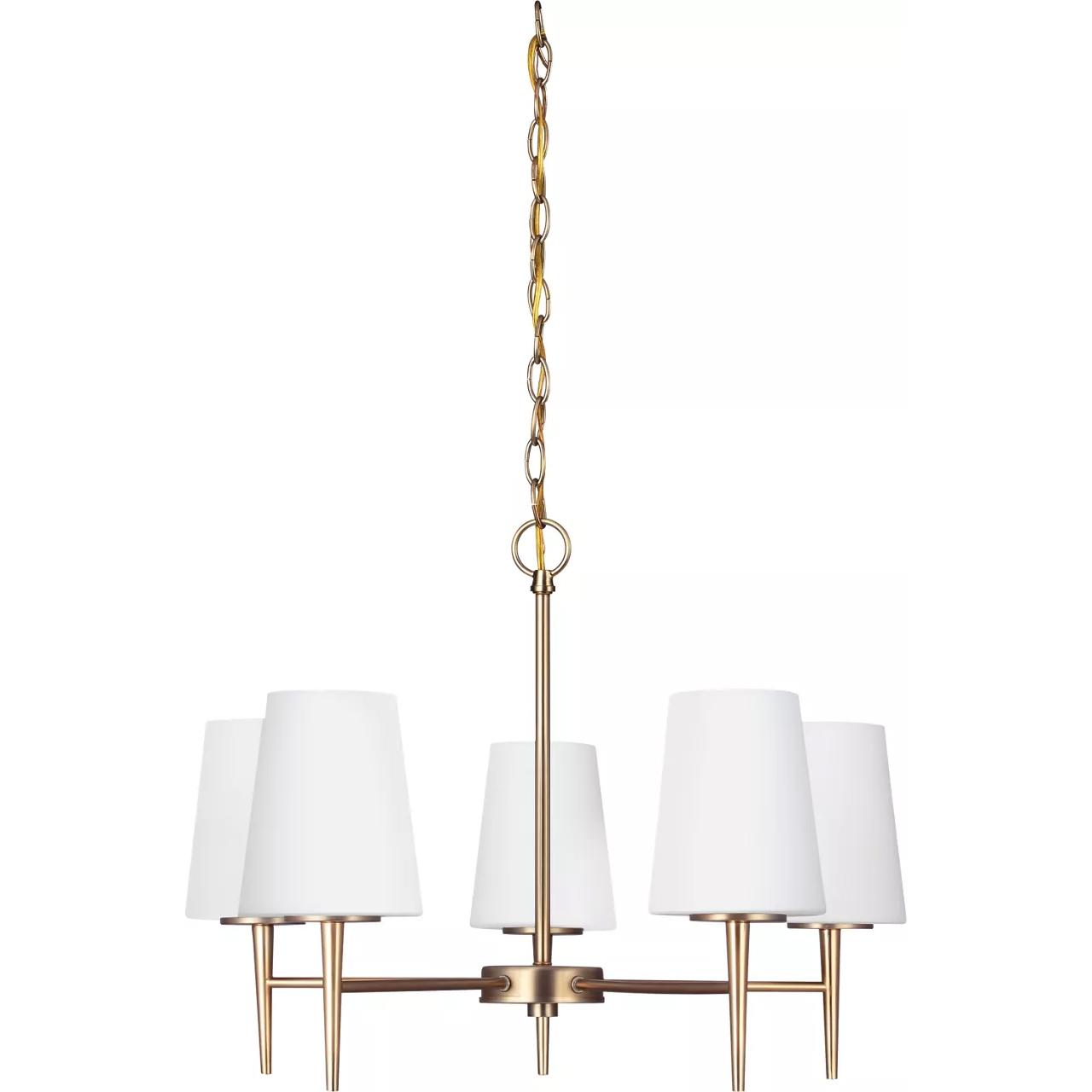 Driscoll 5 Light 25.25 inch Satin Brass Chandelier Ceiling Light
