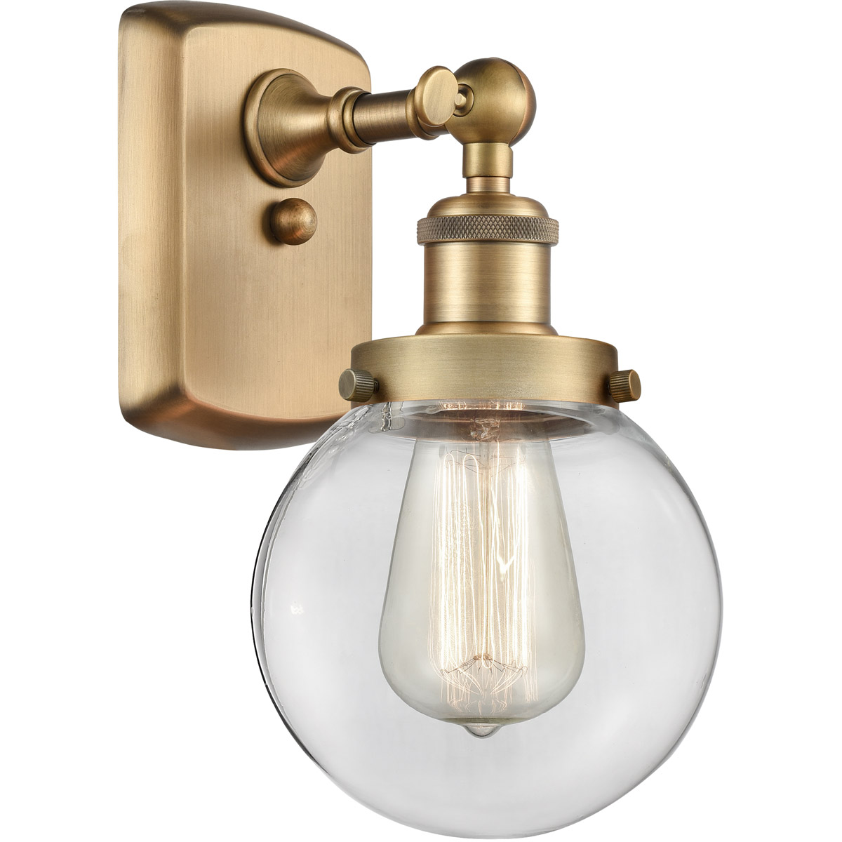Ballston Beacon 1 Light 6 inch Brushed Brass Sconce Wall Light in Clear Glass