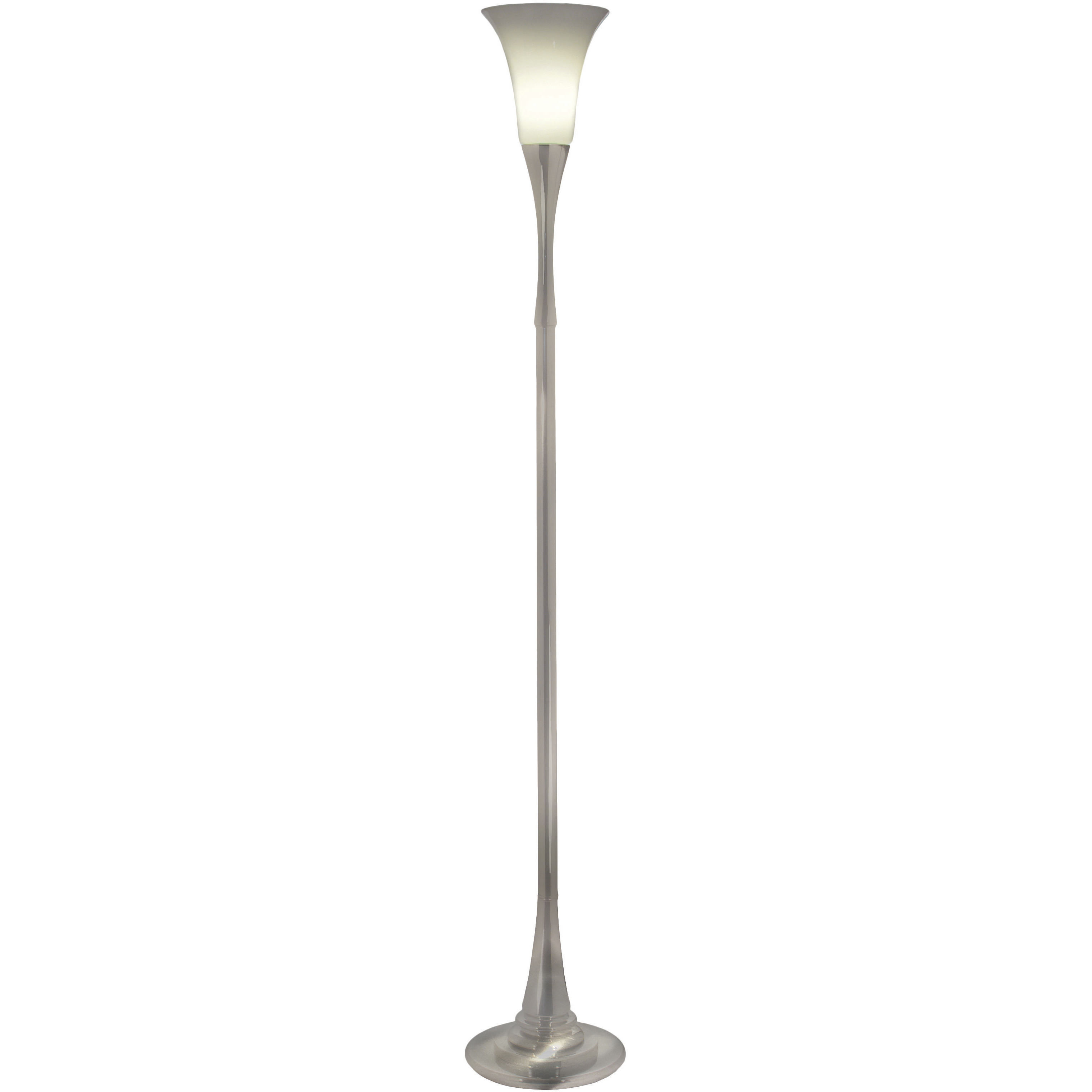 Ellie 67 inch 100 watt Satin Nickel Torchierre Portable Light