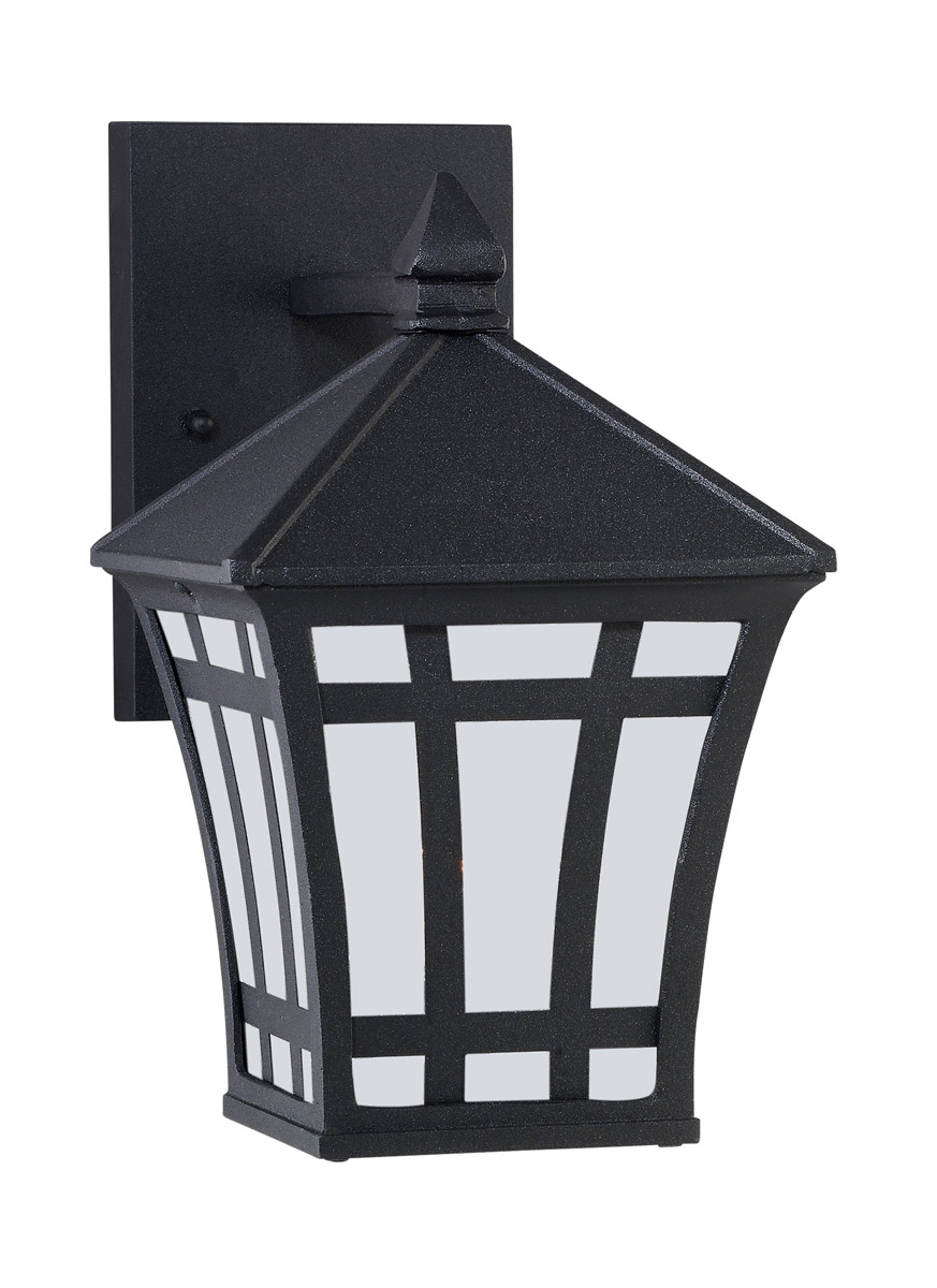 Herrington 1 Light 10 inch Black Outdoor Wall Lantern, Small