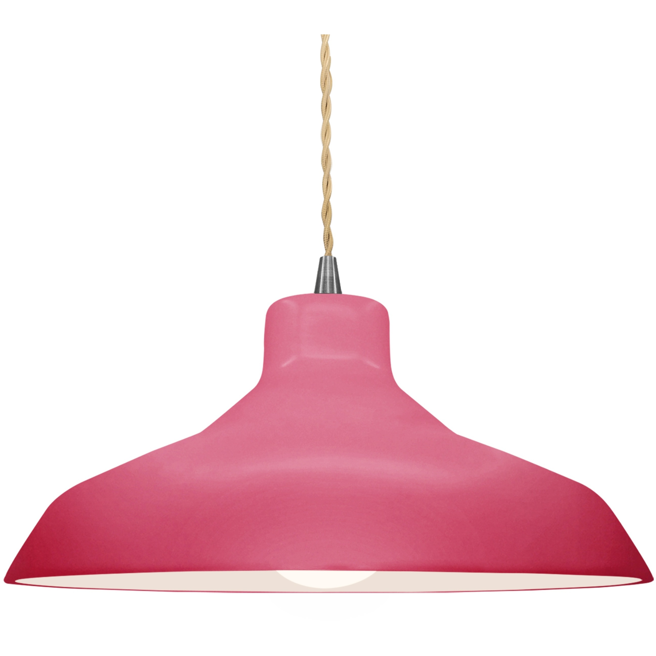 Radiance LED 15.5 inch Cerise and Brushed Nickel Pendant Ceiling Light