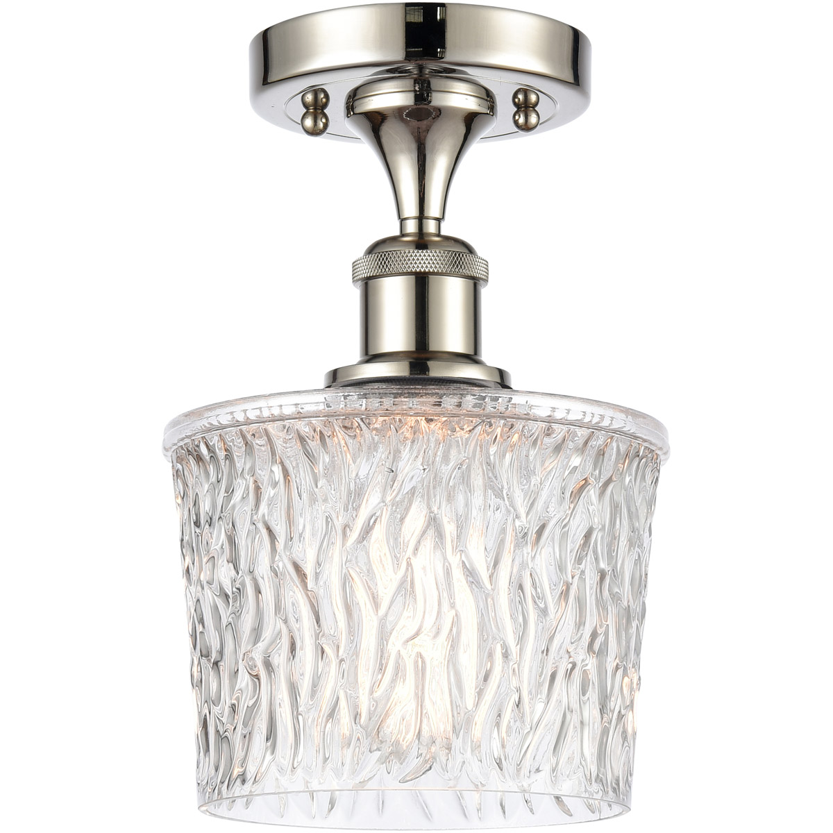 Ballston Niagra LED 6.5 inch Polished Nickel Semi-Flush Mount Ceiling Light, Ballston