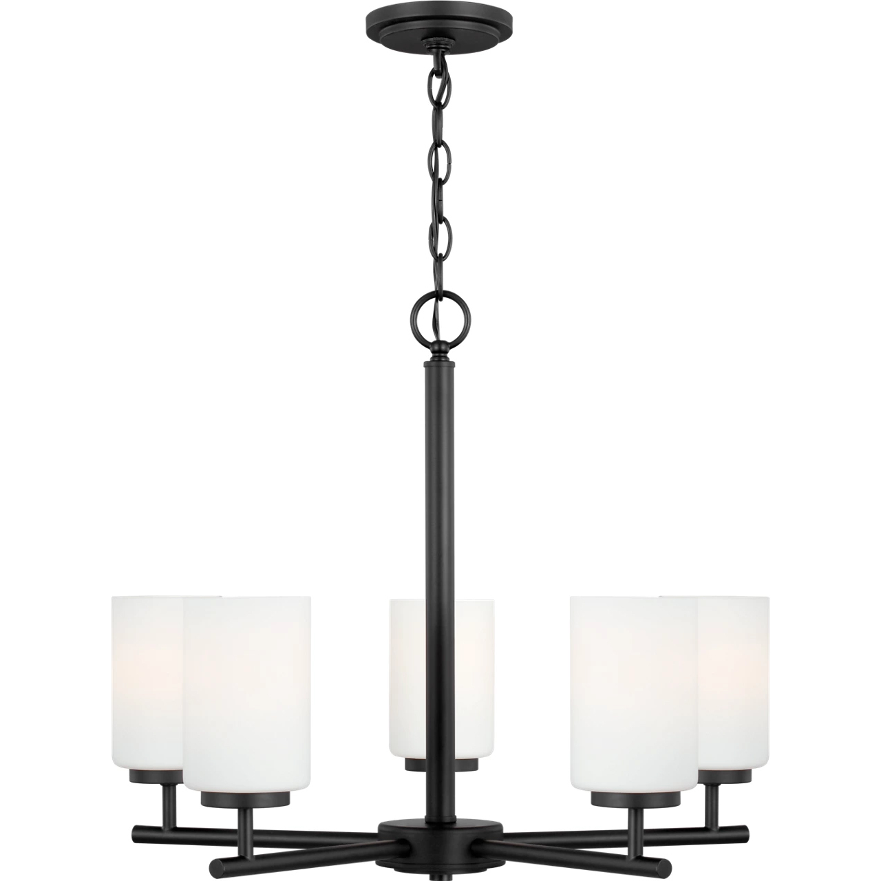 Oslo 5 Light 24 inch Midnight Black Chandelier Ceiling Light
