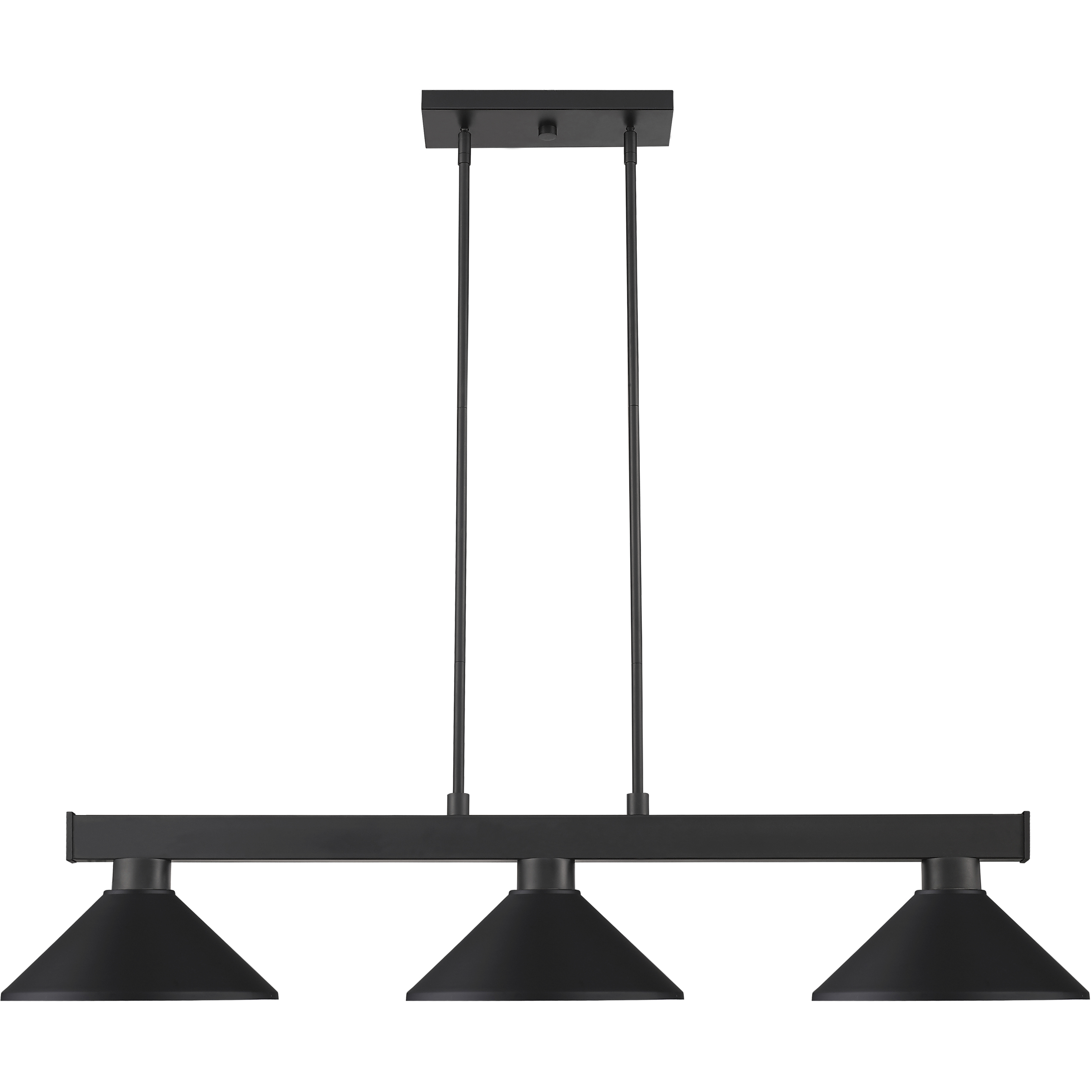 Cobalt 3 Light 46 inch Matte Black Billiard Ceiling Light in Matte Black Steel