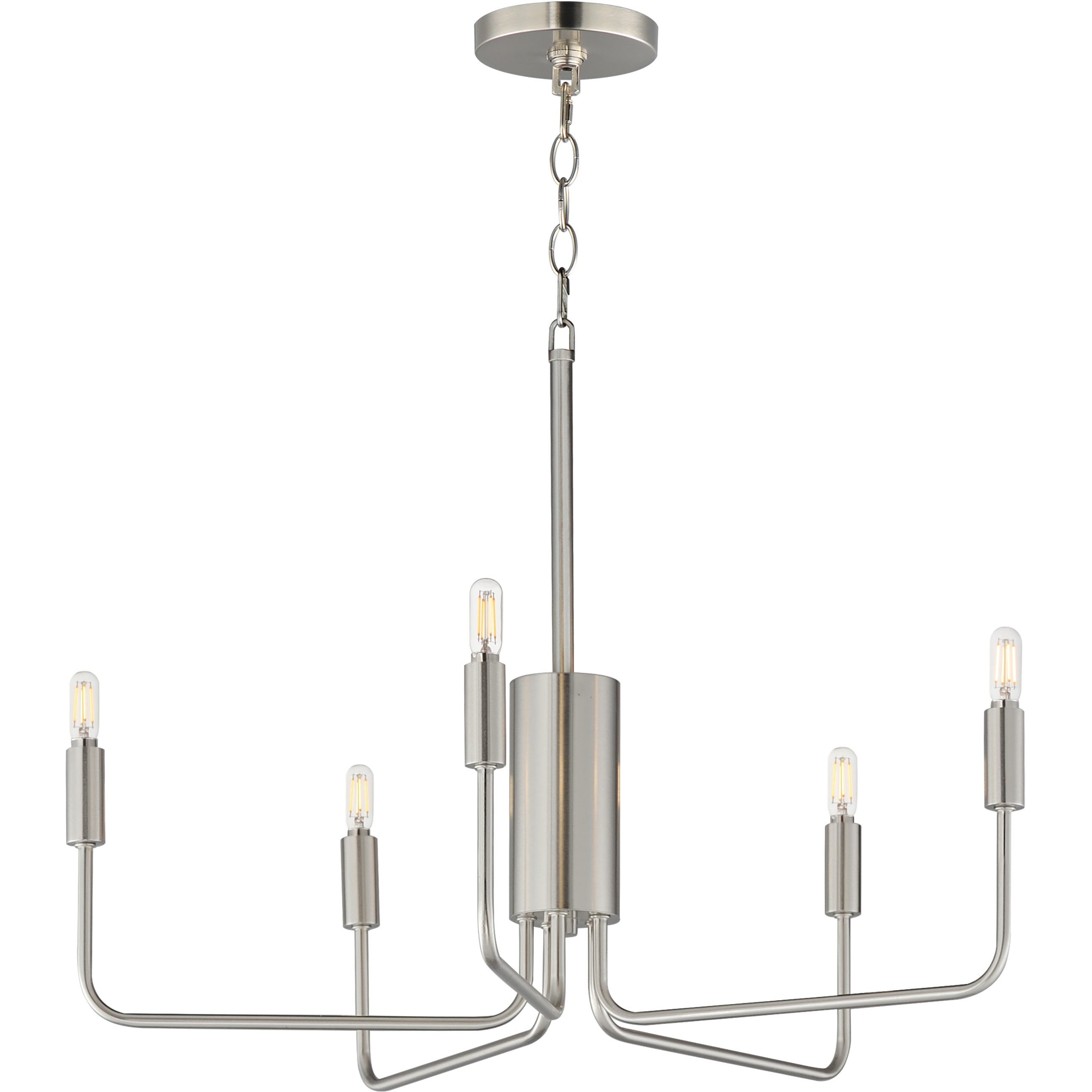 Abner 5 Light 24 inch Satin Nickel Chandelier Ceiling Light
