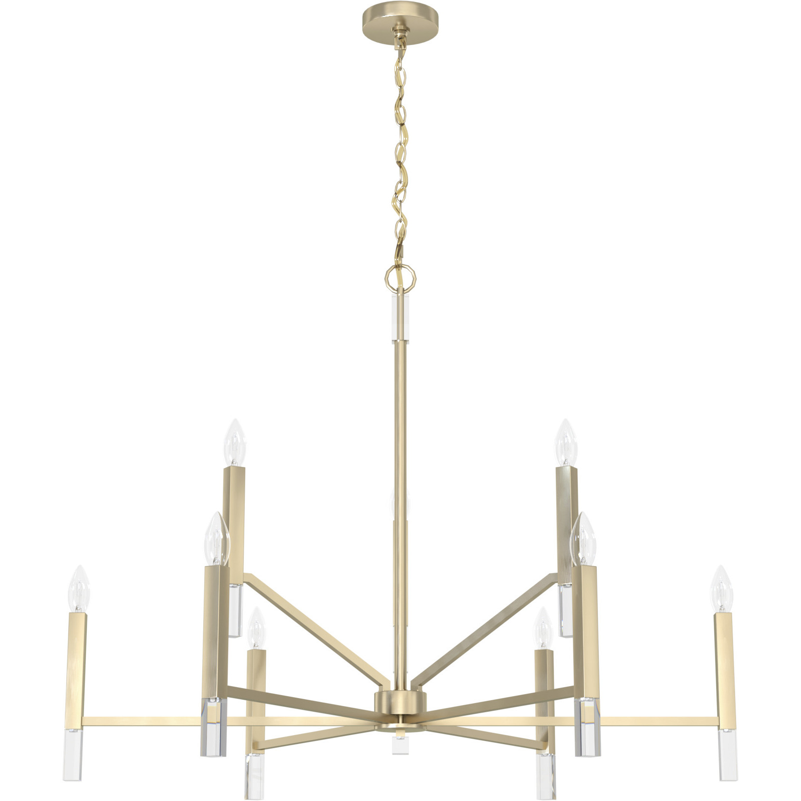 Sunjai 9 Light 40 inch Palm Gold Two Tier Chandelier Ceiling Light