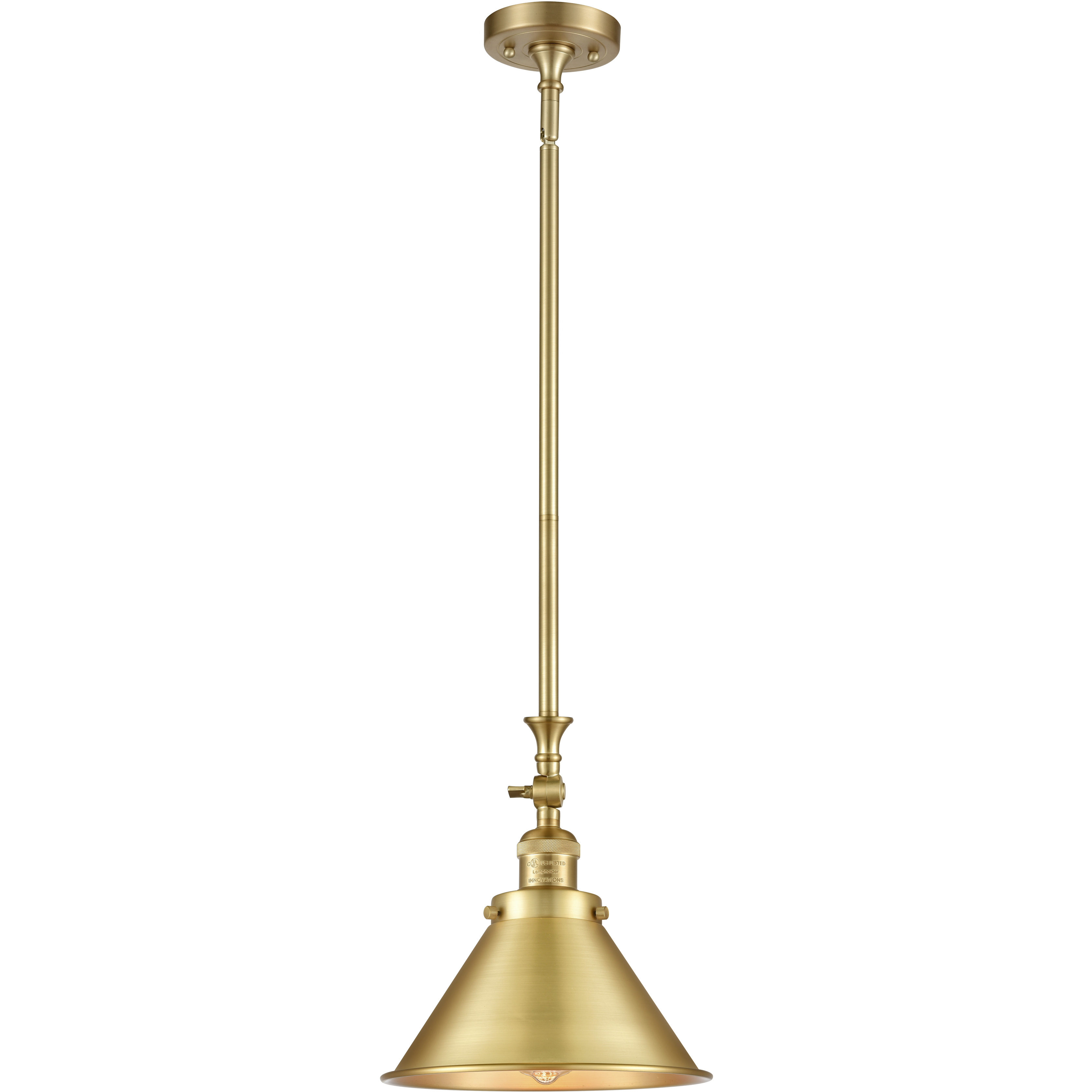 Franklin Restoration Briarcliff LED 10 inch Satin Gold Mini Pendant Ceiling Light, Franklin Restoration