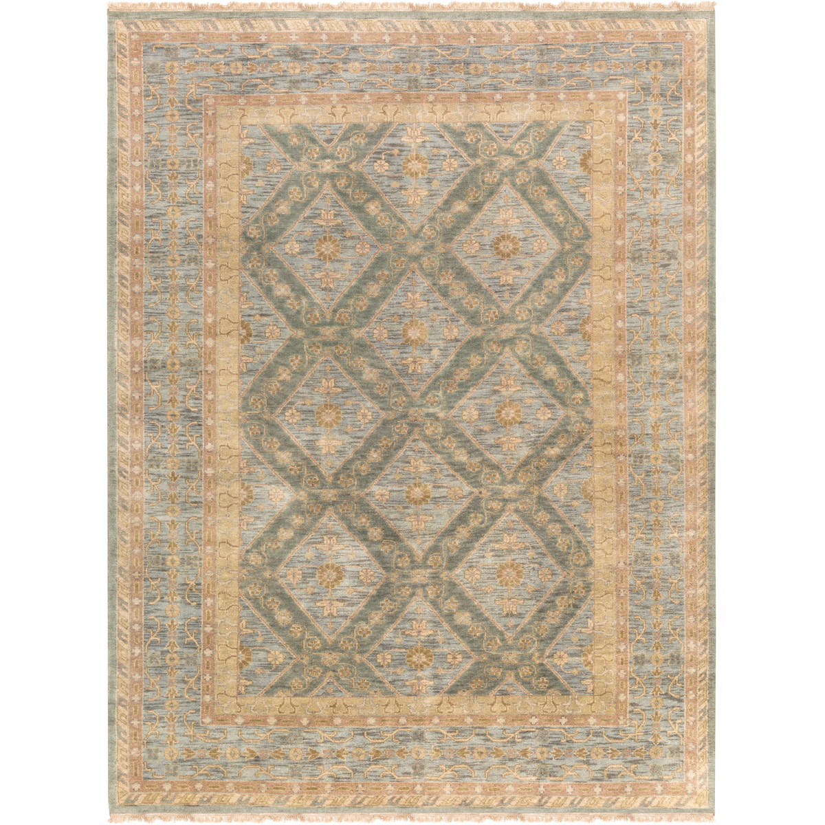 Douglas 132 X 96 inch Sage/Denim/Khaki/Camel Rugs, Wool