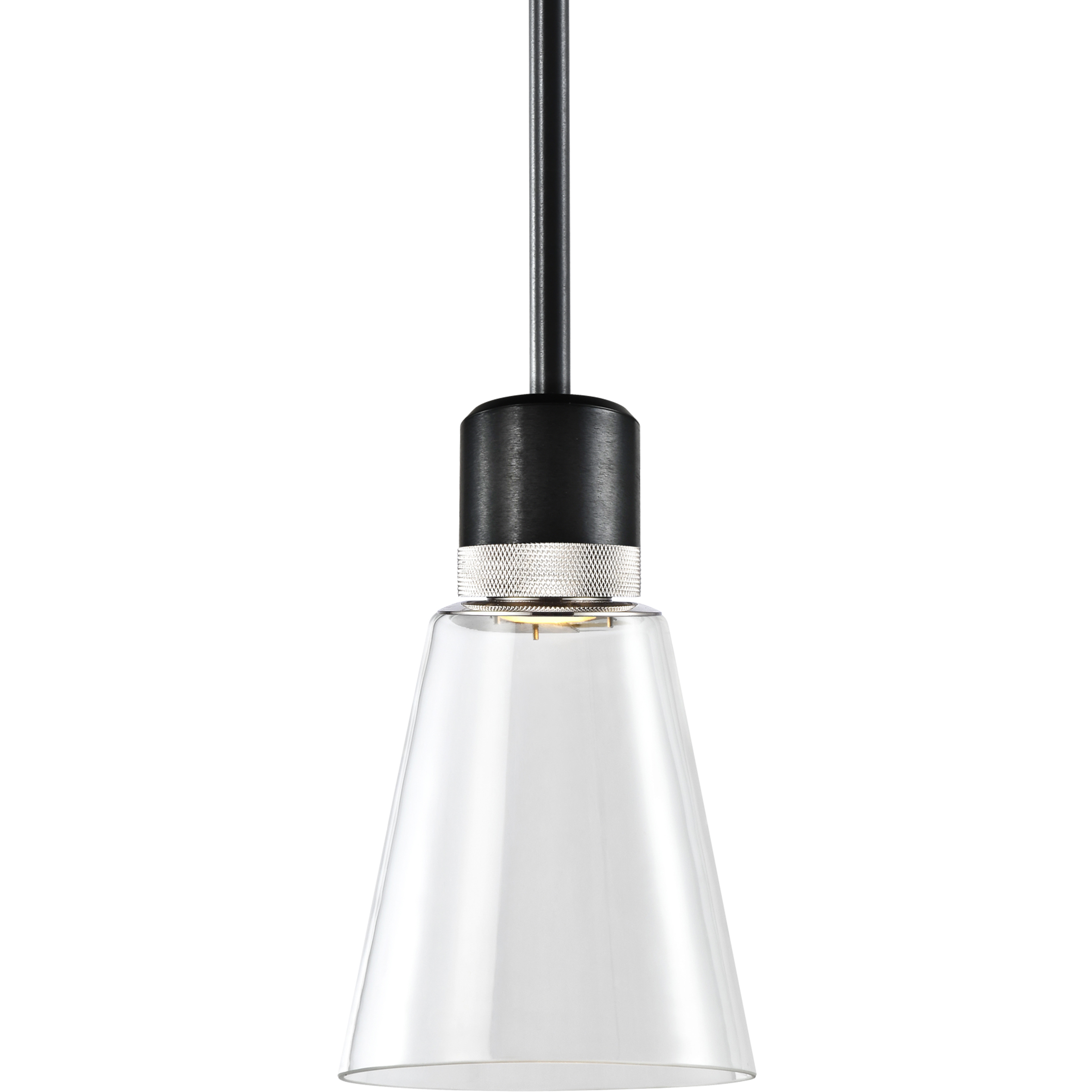 Zigrina 1 Light 7.13 inch Satin Brushed Black with Polished Nickel Pendant Ceiling Light