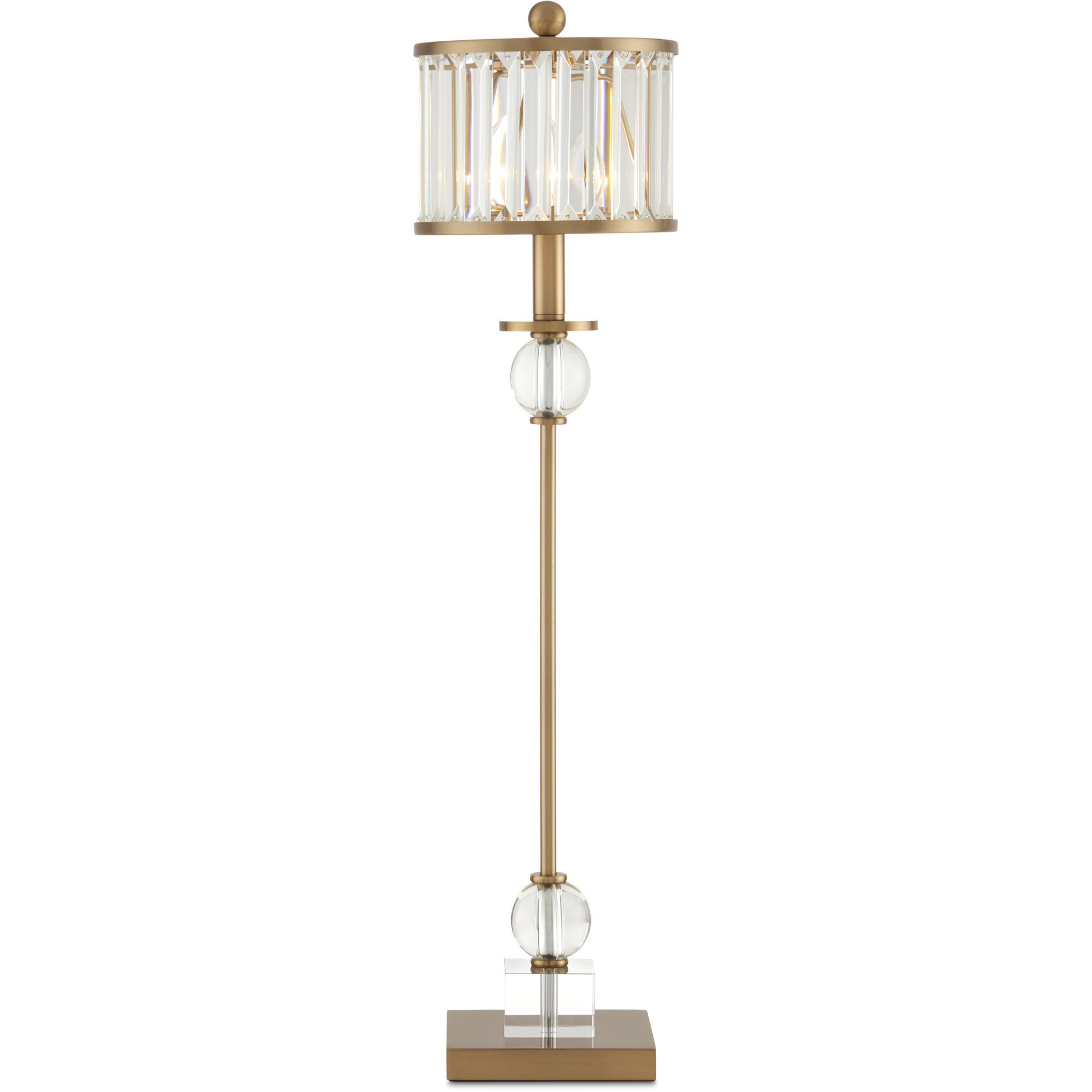 Parfait 33 inch 75 watt Clear and Antique Brass Table Lamp Portable Light